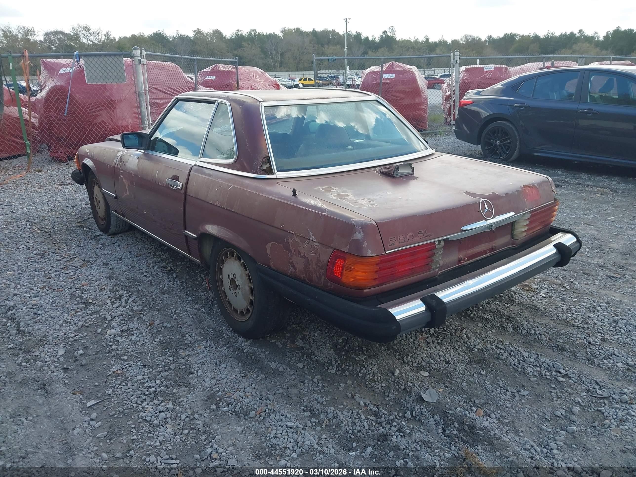 1986 Mercedes-benz 560 Sl Red vin: WDBBA48D5GA037990