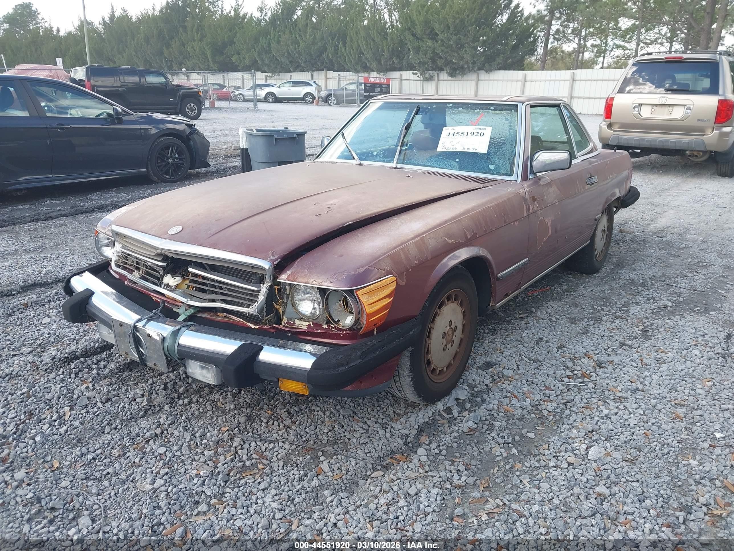 1986 Mercedes-benz 560 Sl Red vin: WDBBA48D5GA037990