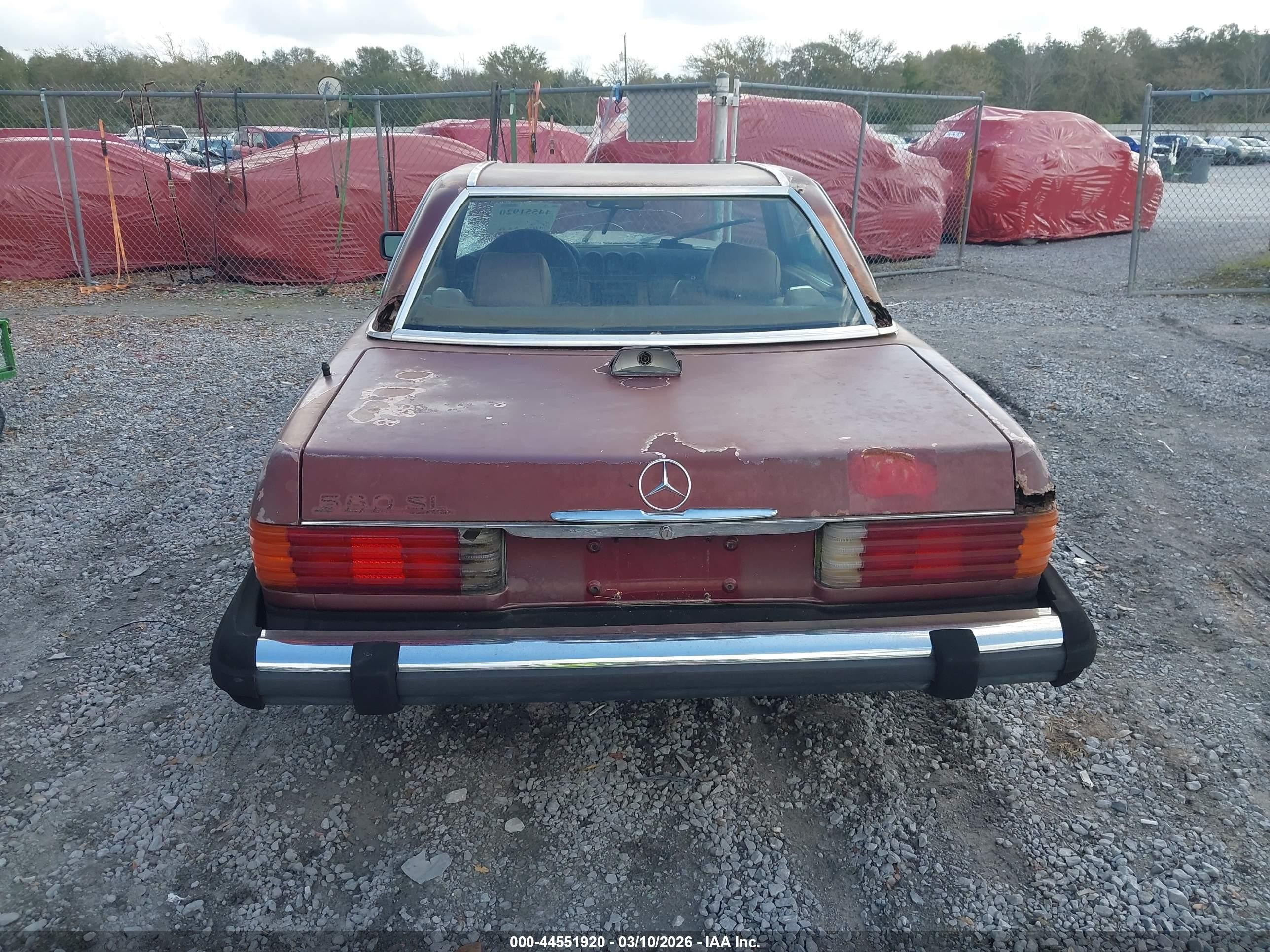 1986 Mercedes-benz 560 Sl Red vin: WDBBA48D5GA037990