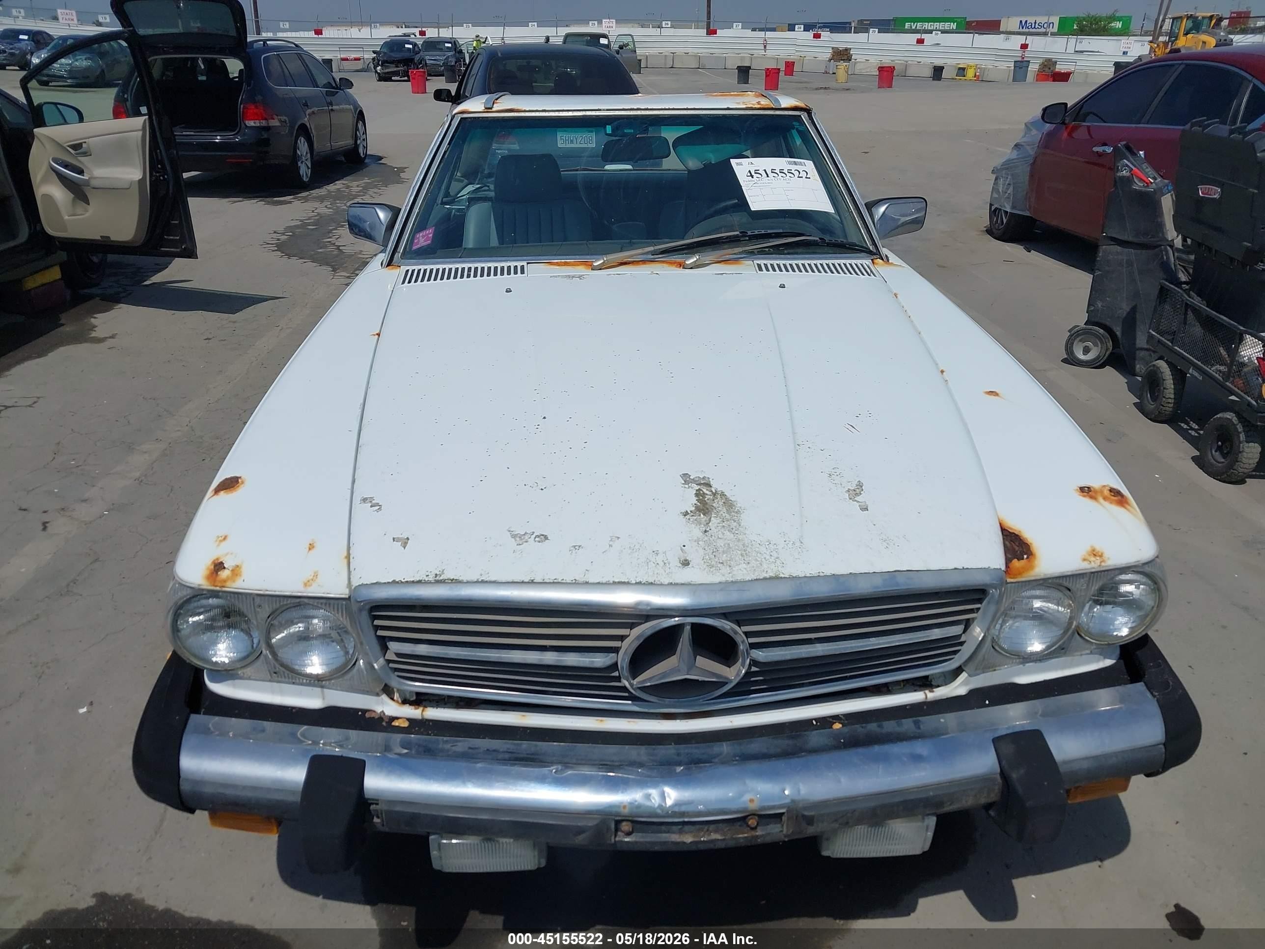 1987 Mercedes-benz 560 Sl White vin: WDBBA48D5HA072014
