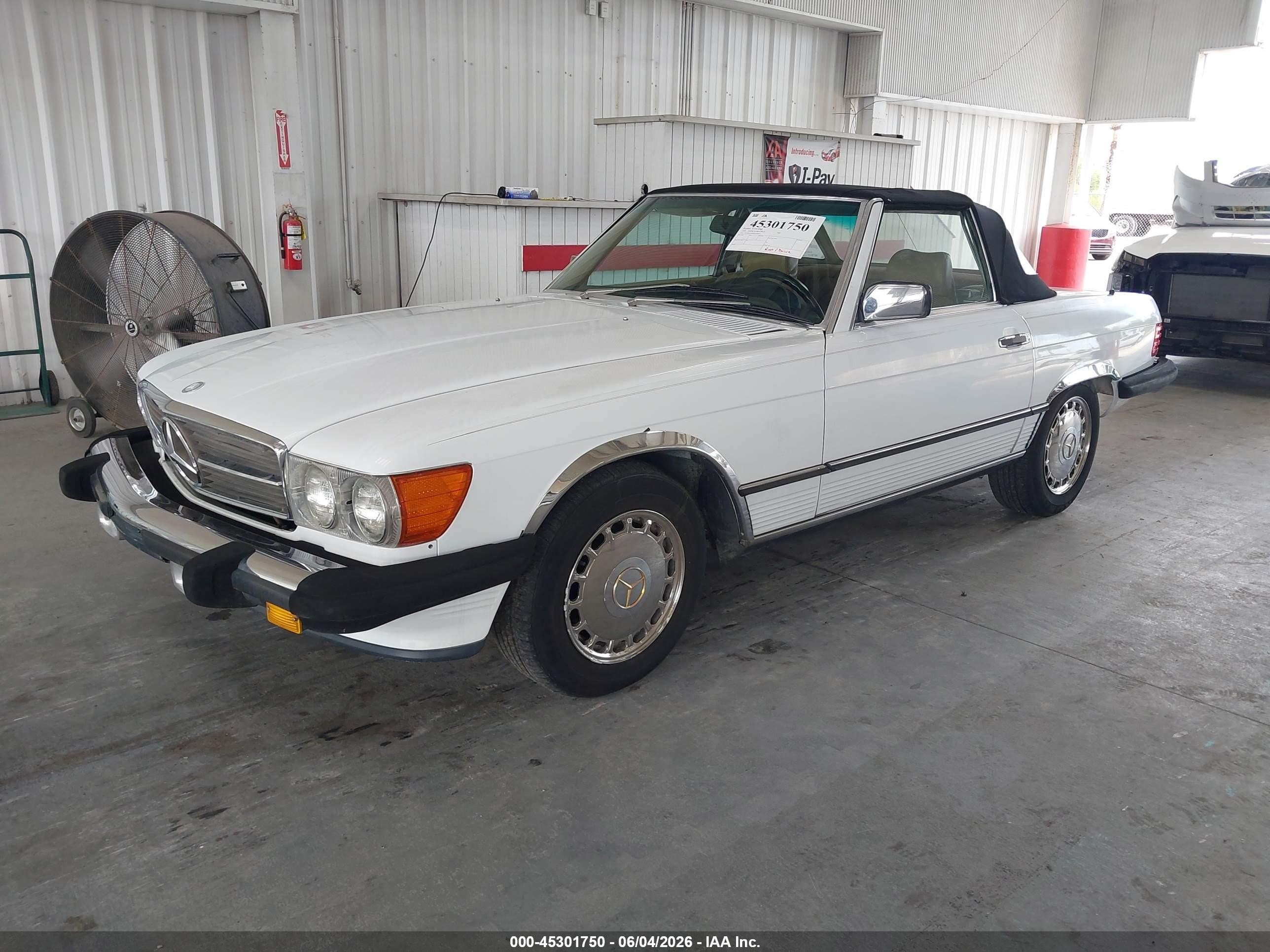 1989 Mercedes-benz 560 Sl White vin: WDBBA48D5KA094621