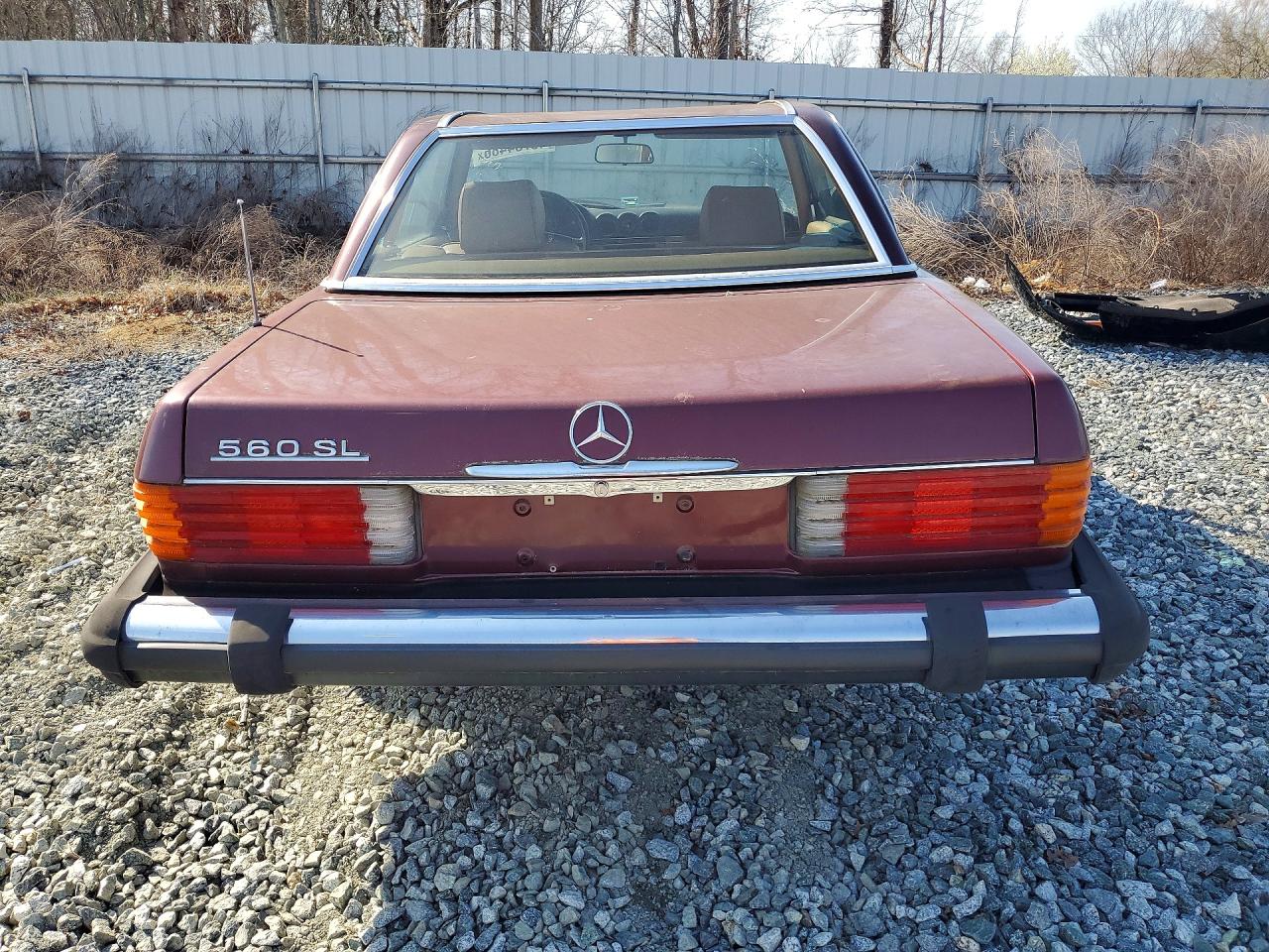 1986 Mercedes-benz 560 Sl Red vin: WDBBA48D6GA052708