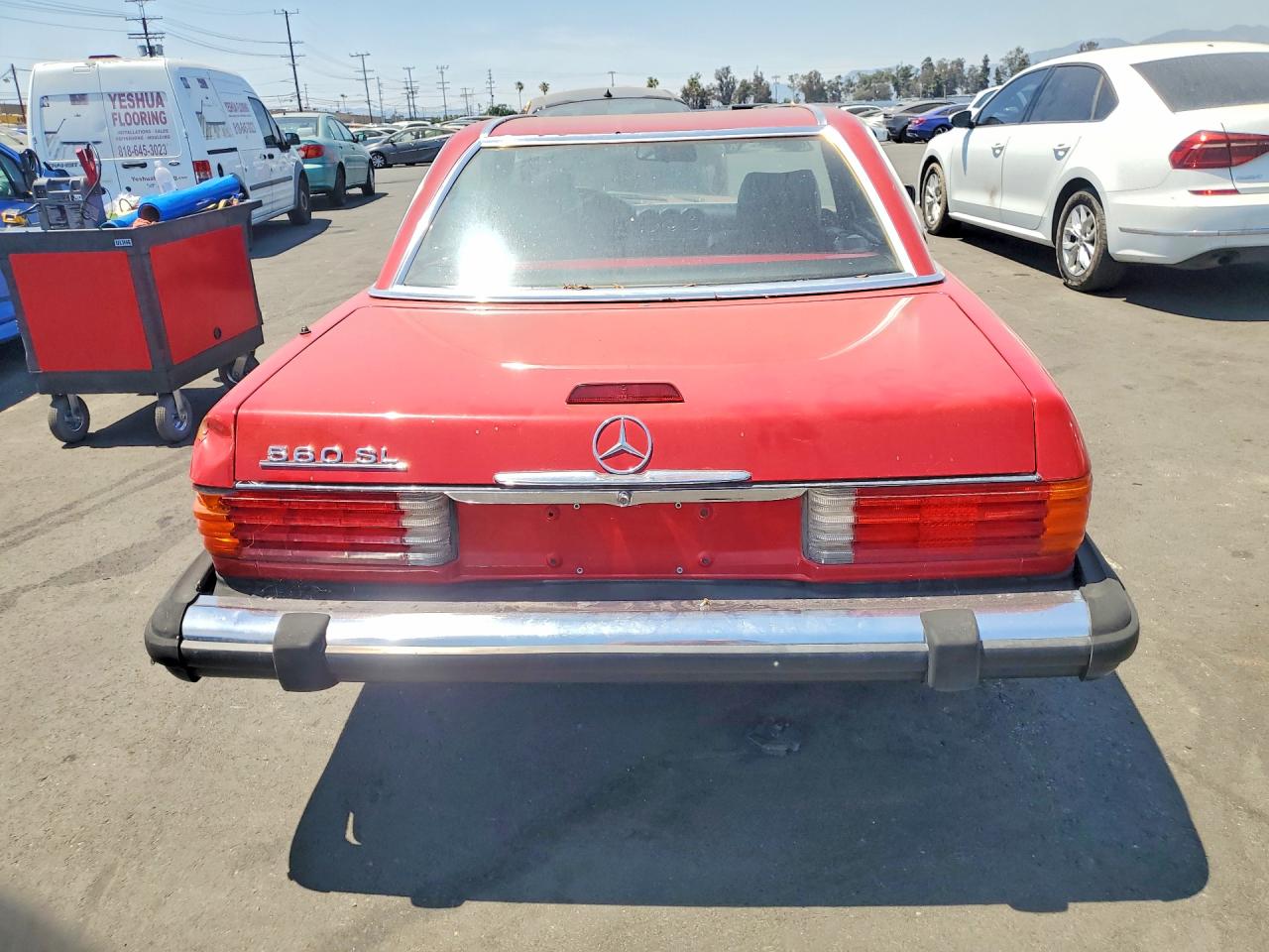 1987 Mercedes-benz 560 Sl Red vin: WDBBA48D7HA057689