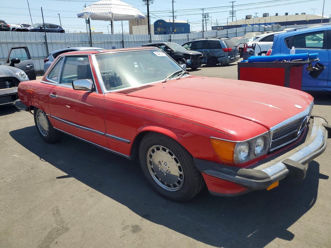1987 Mercedes-benz 560 Sl Red vin: WDBBA48D7HA057689