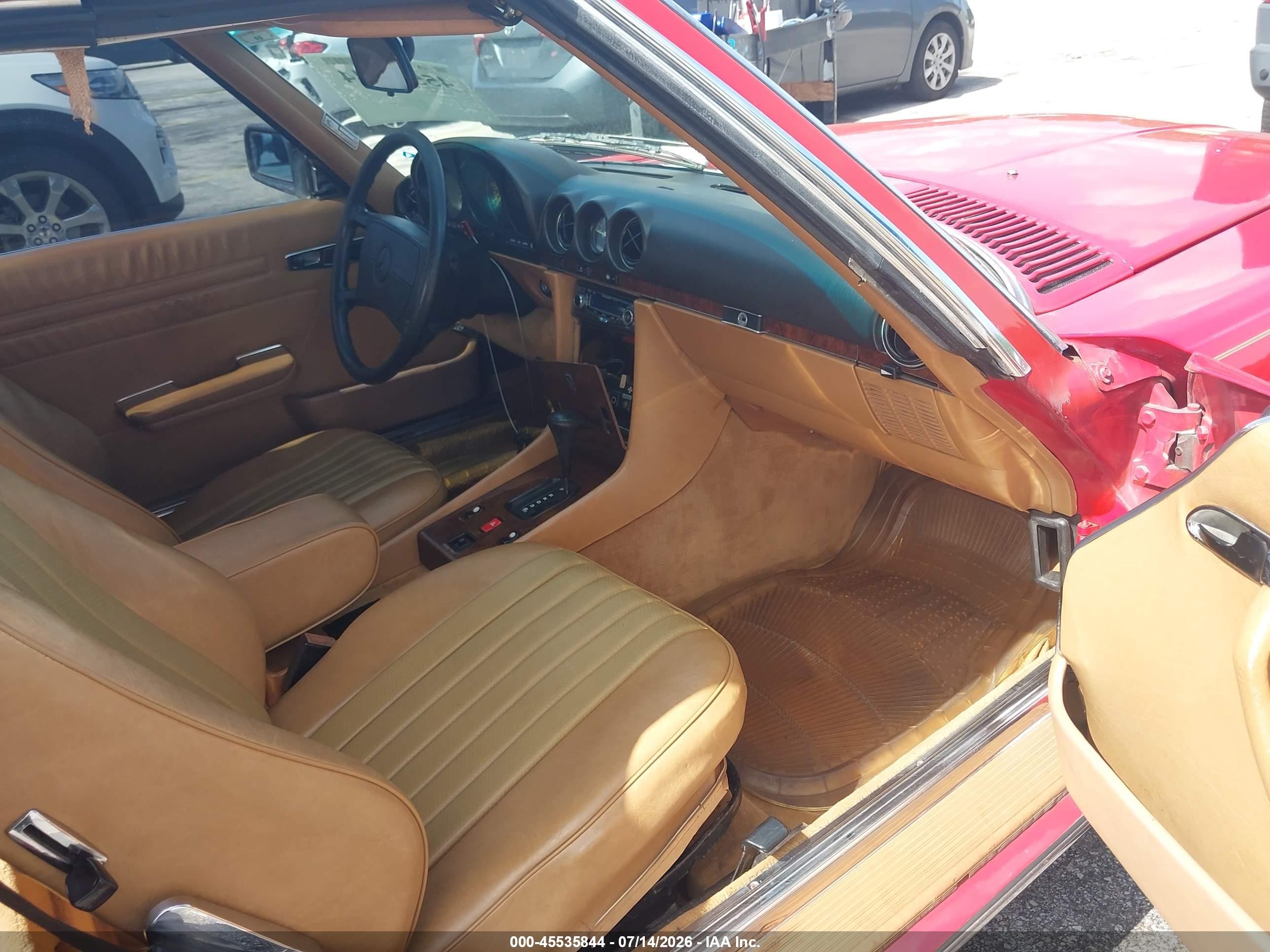 1987 Mercedes-benz 560 Sl Red vin: WDBBA48D7HA064772