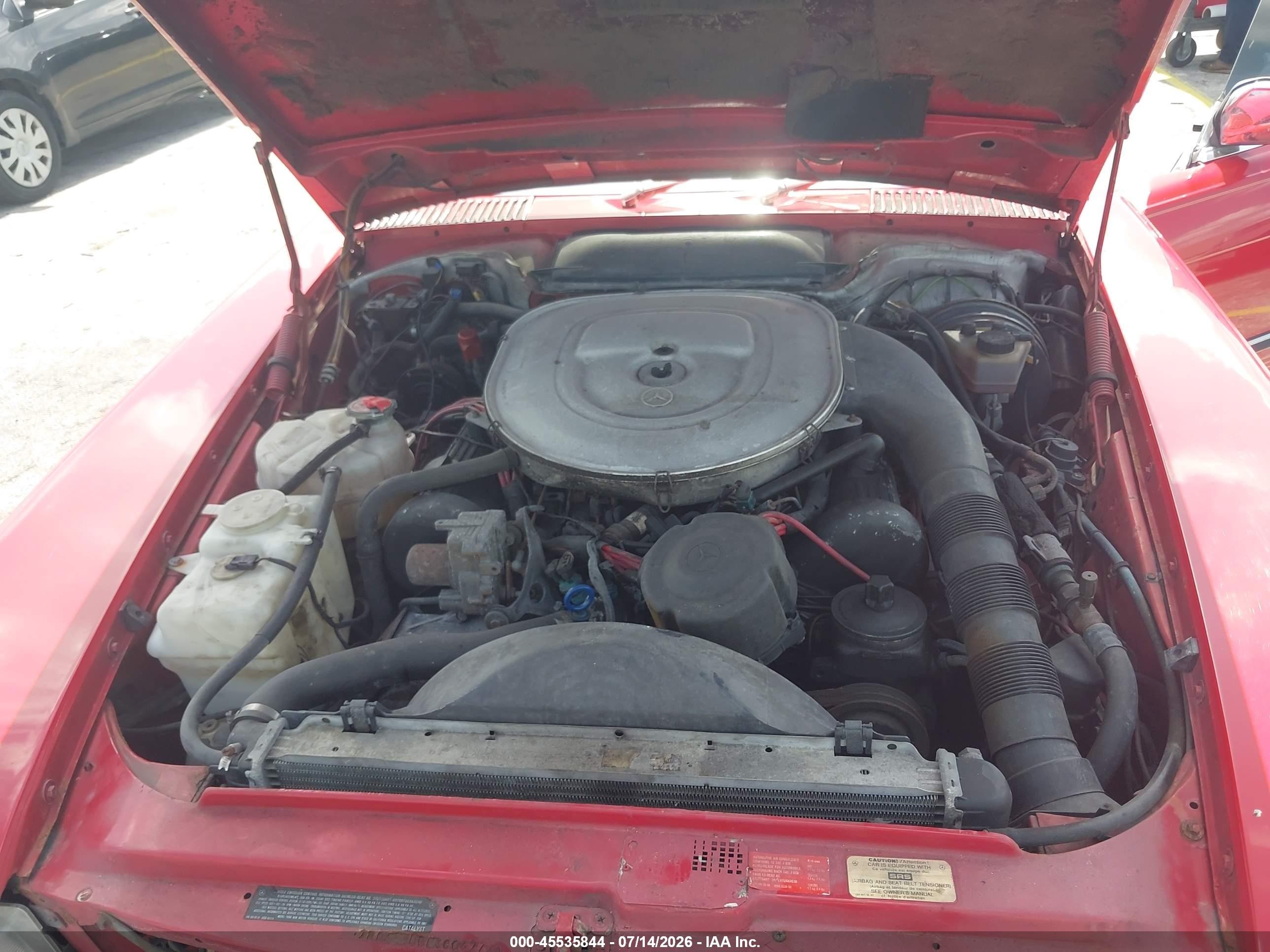 1987 Mercedes-benz 560 Sl Red vin: WDBBA48D7HA064772