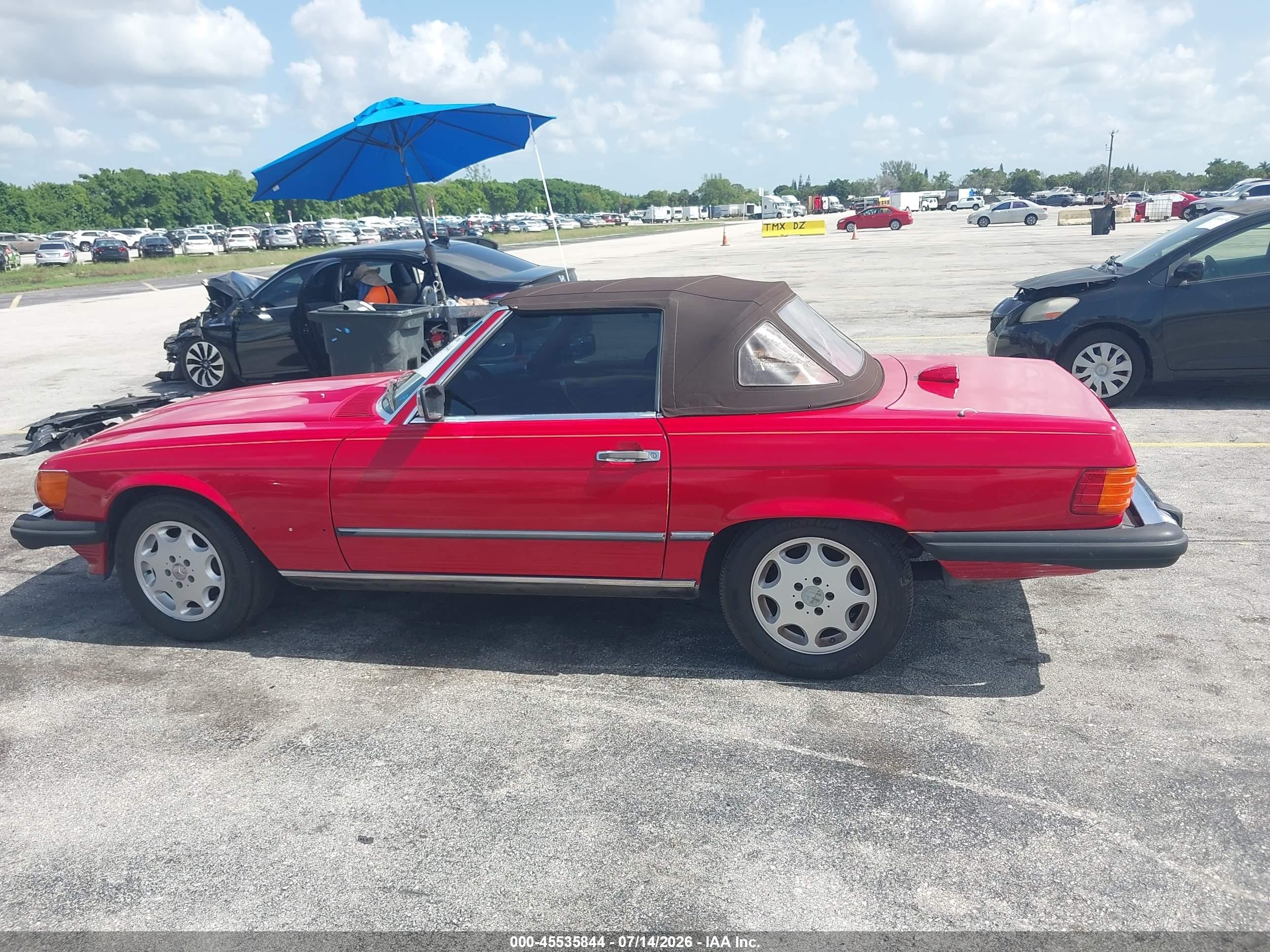 1987 Mercedes-benz 560 Sl Red vin: WDBBA48D7HA064772