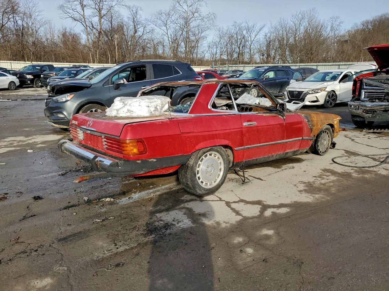 1987 Mercedes-benz 560 Sl Burgundy vin: WDBBA48D7HA074766