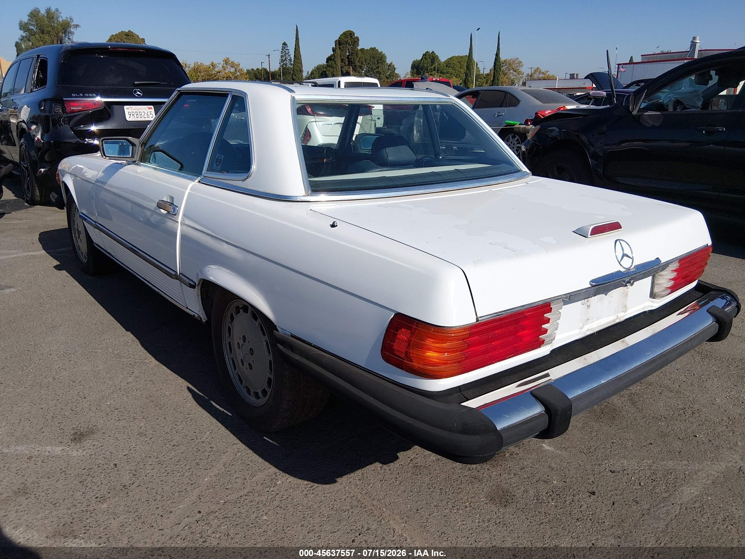 1988 Mercedes-benz 560 Sl White vin: WDBBA48D7JA083408