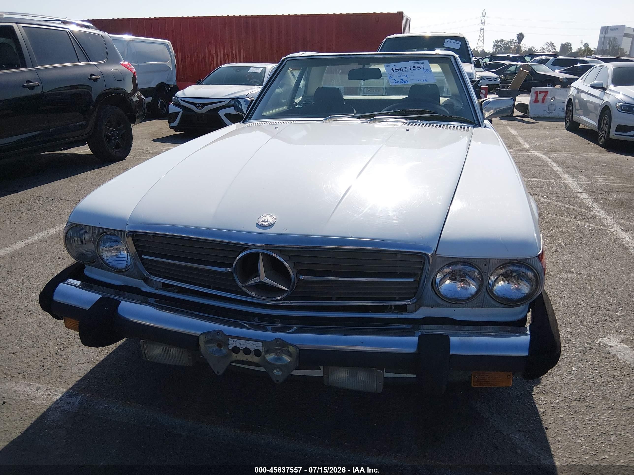 1988 Mercedes-benz 560 Sl White vin: WDBBA48D7JA083408