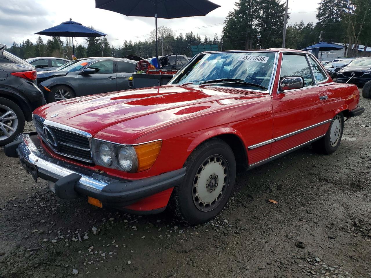 1986 Mercedes-benz 560 Sl Red vin: WDBBA48D8GA050863
