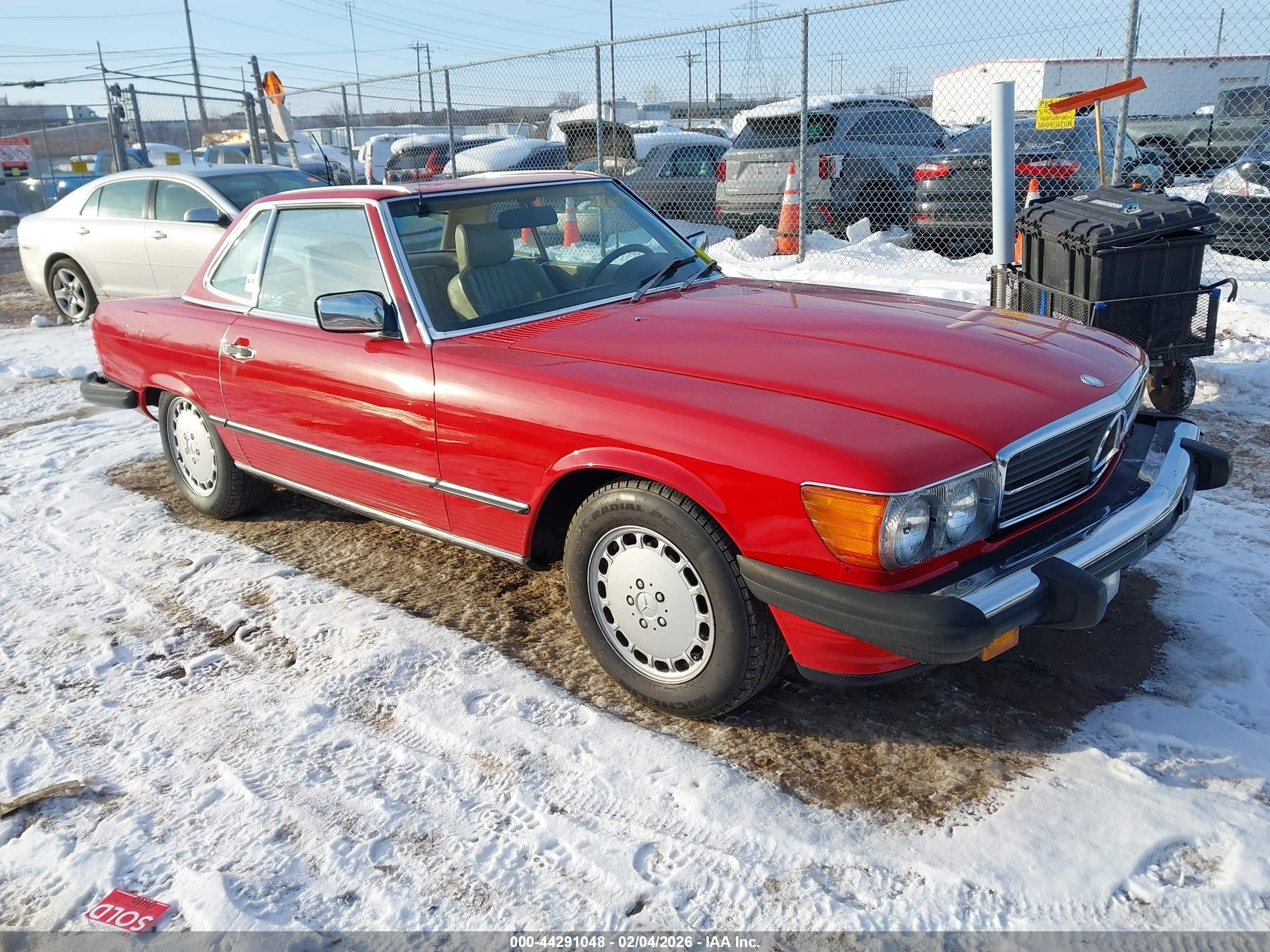 1986 Mercedes-benz 560 Sl Red vin: WDBBA48D8GA051060