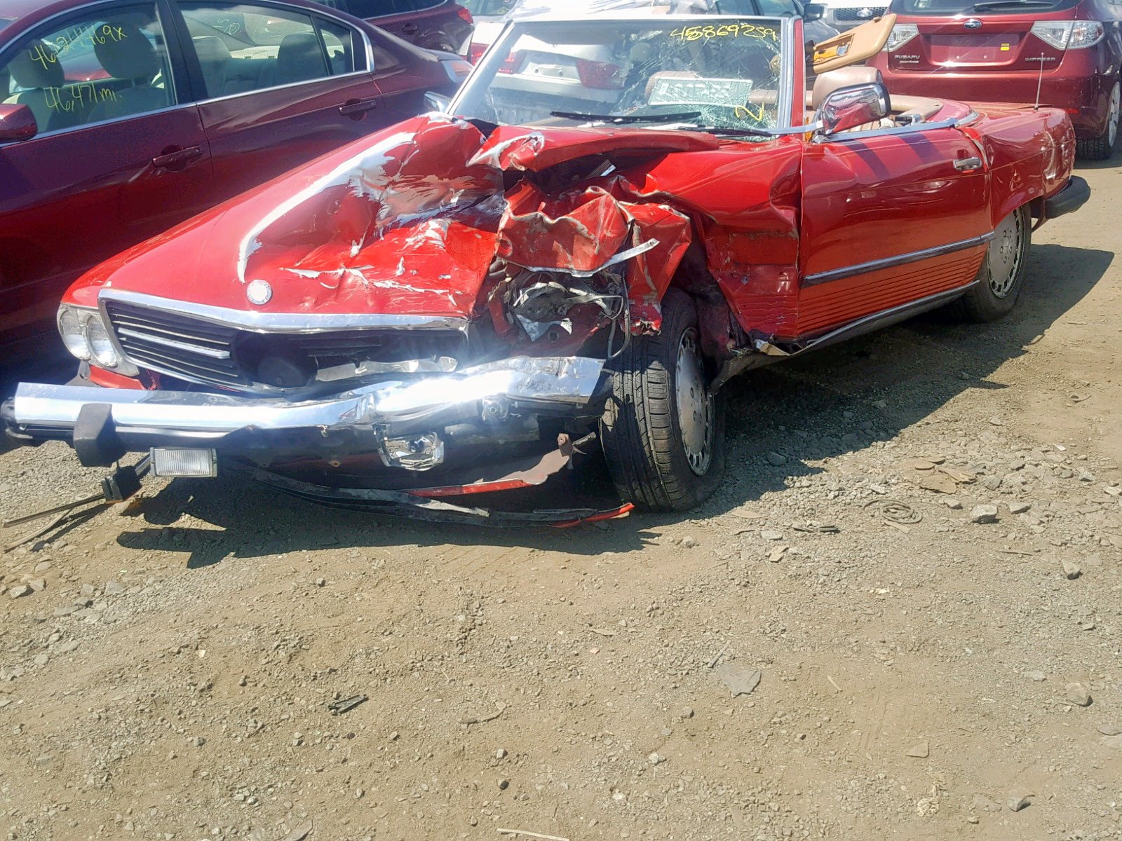 1987 Mercedes-benz 560 Sl Red vin: WDBBA48D9HA061047