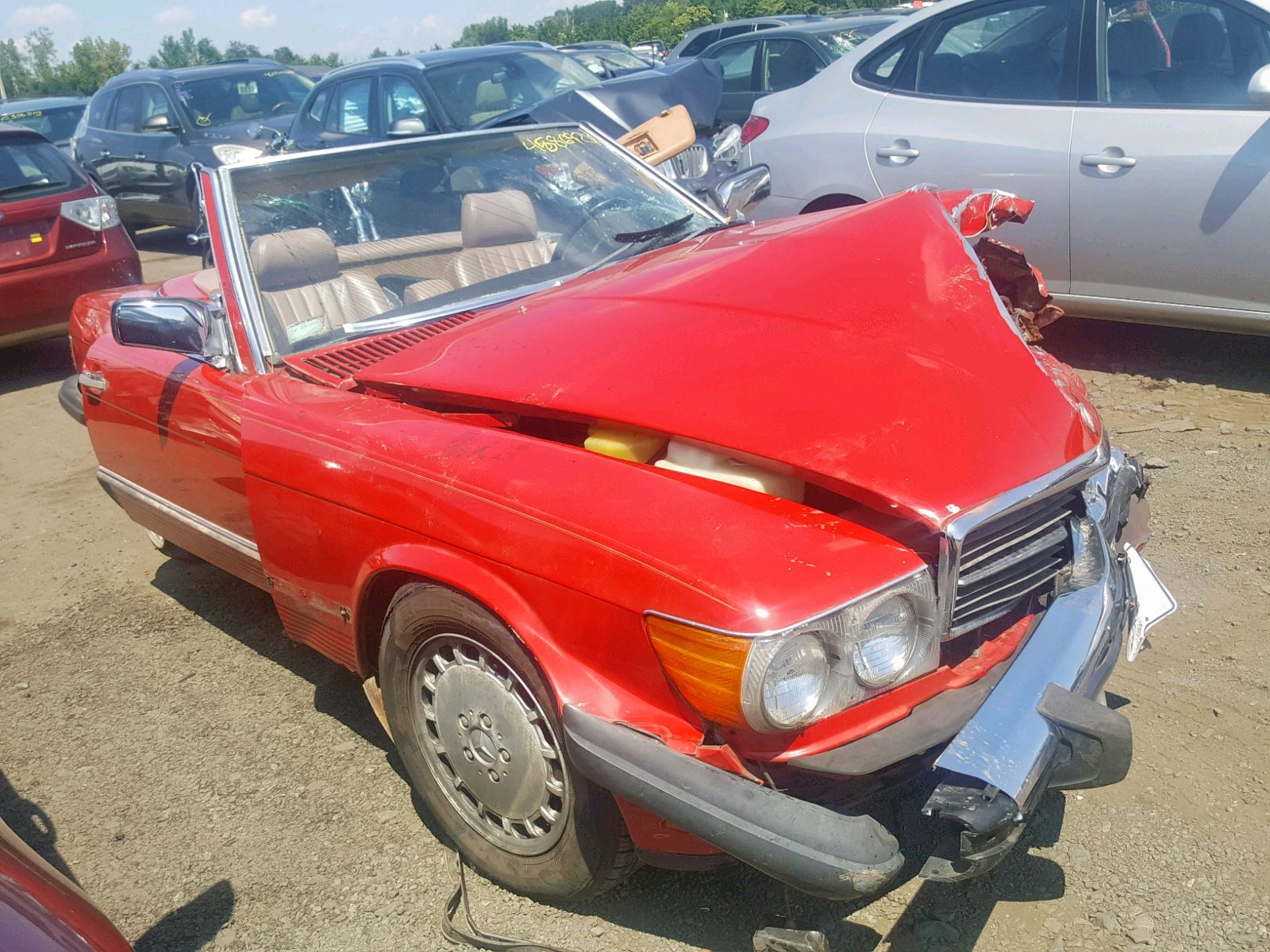 1987 Mercedes-benz 560 Sl Red vin: WDBBA48D9HA061047