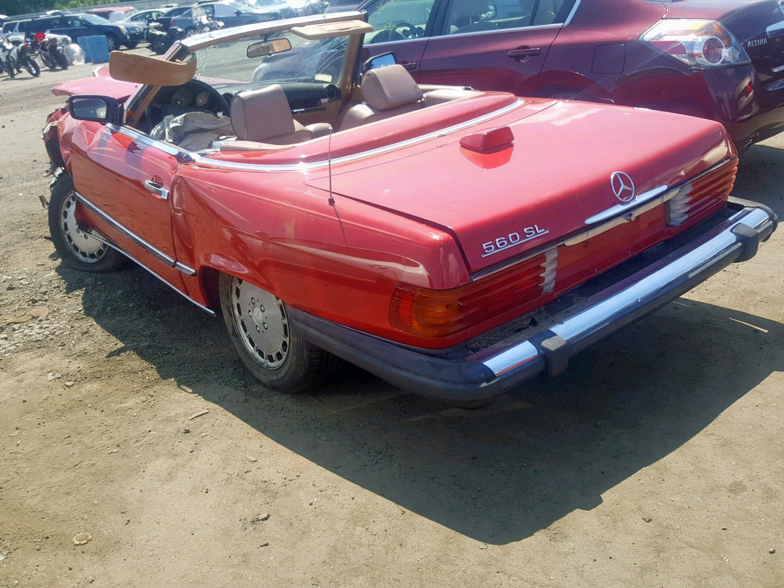 1987 Mercedes-benz 560 Sl Red vin: WDBBA48D9HA061047