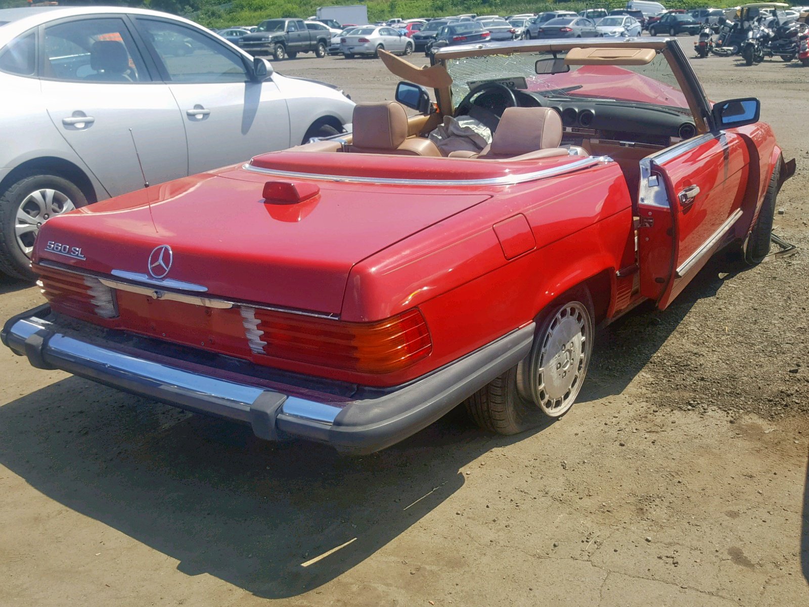 1987 Mercedes-benz 560 Sl Red vin: WDBBA48D9HA061047