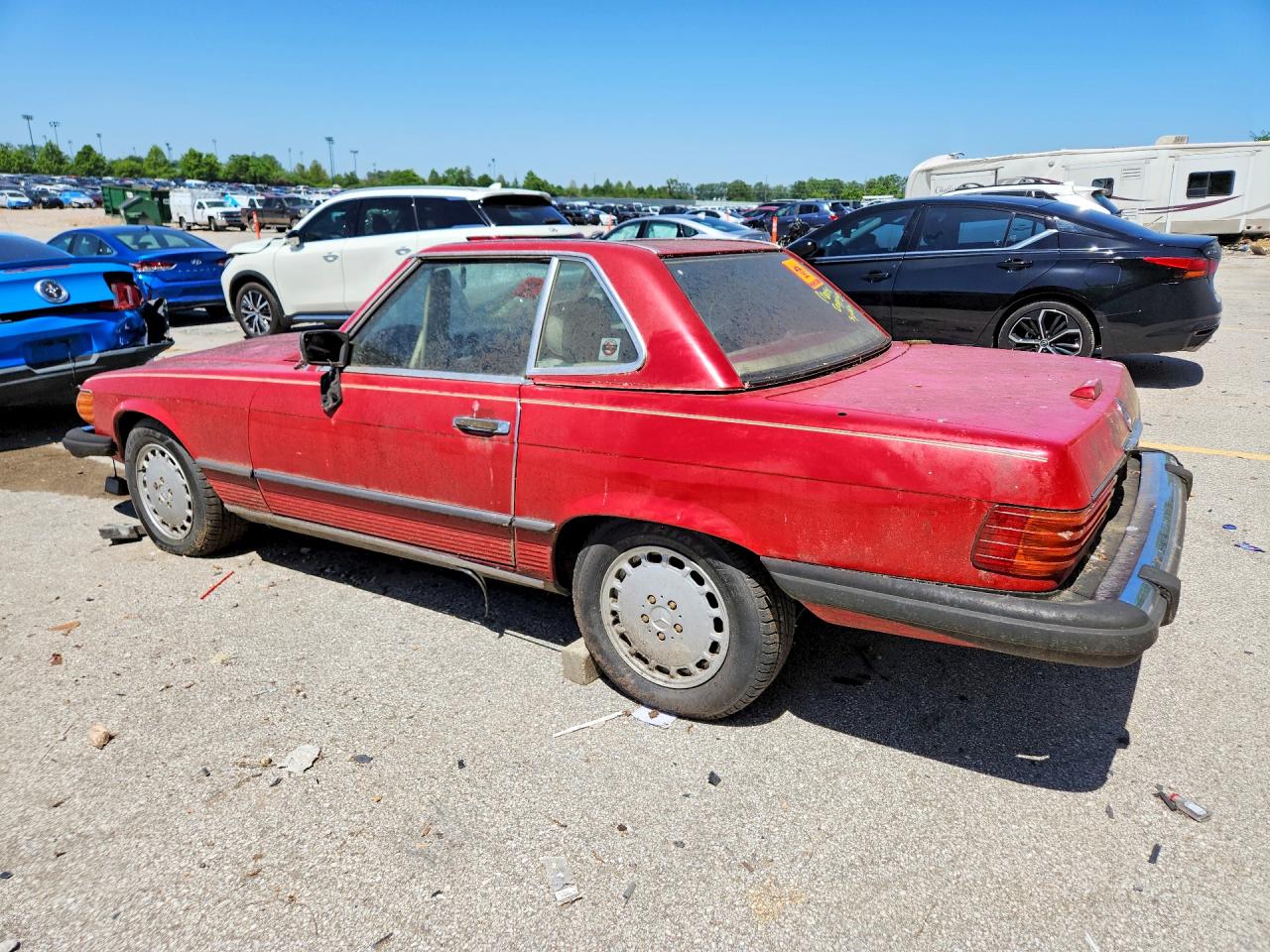 1988 Mercedes-benz 560 Sl Red vin: WDBBA48D9JA078307