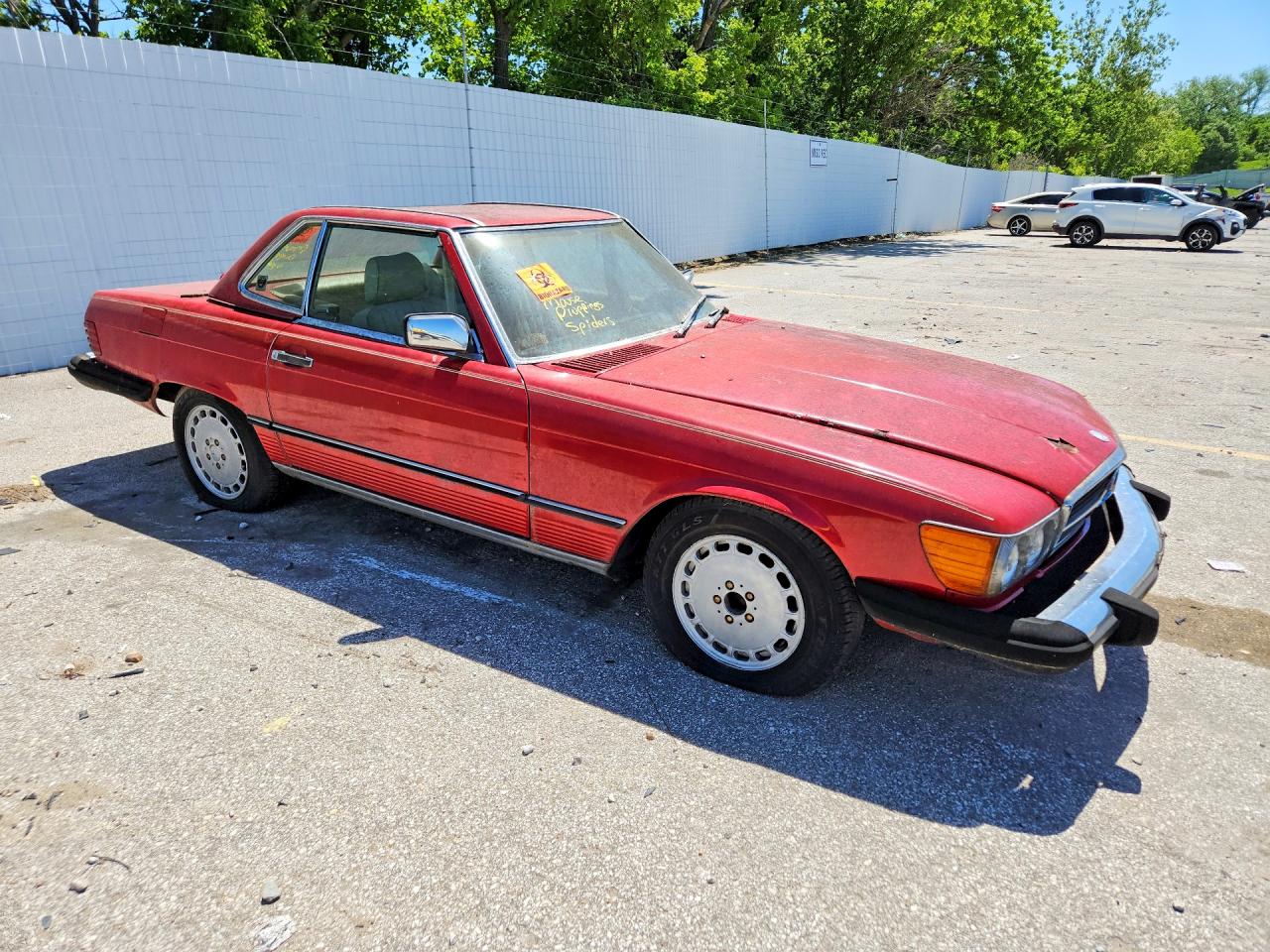 1988 Mercedes-benz 560 Sl Red vin: WDBBA48D9JA078307