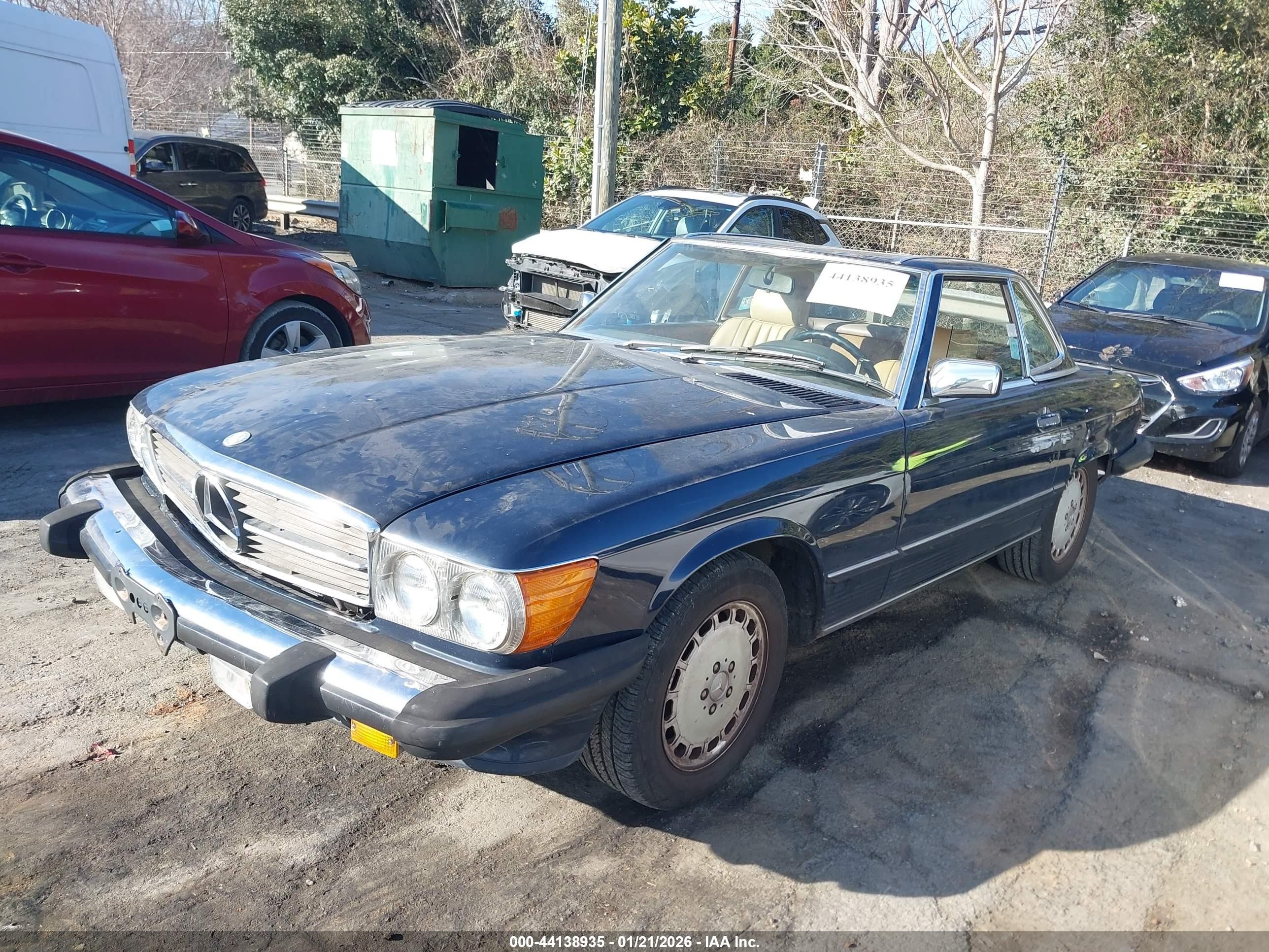 1986 Mercedes-benz 560 Sl Blue vin: WDBBA48DXGA050914