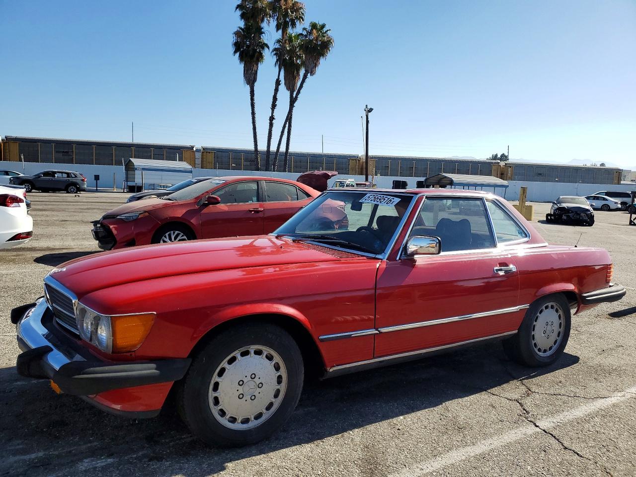 1987 Mercedes-benz 560 Sl Red vin: WDBBA48DXHA064281