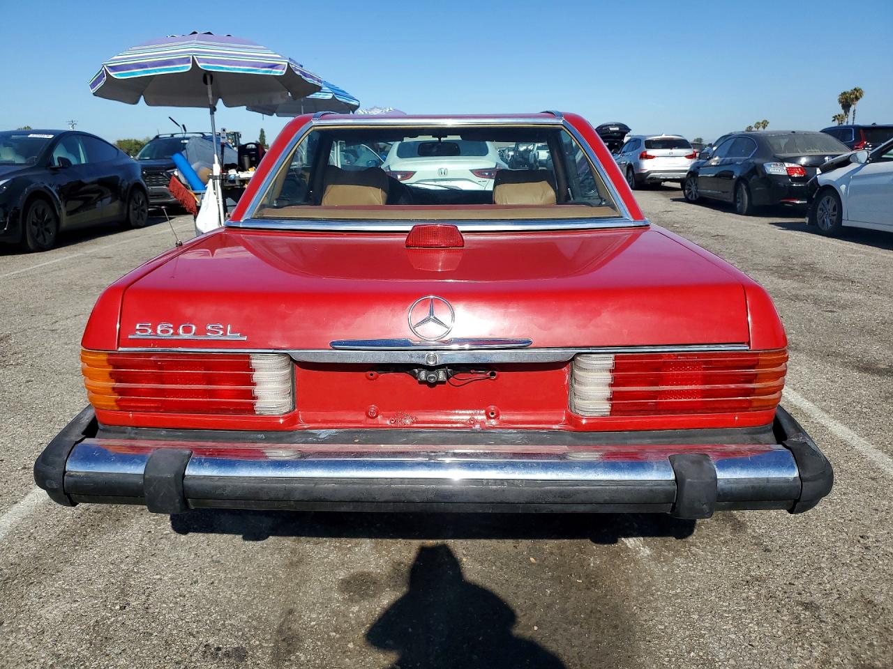 1987 Mercedes-benz 560 Sl Red vin: WDBBA48DXHA064281