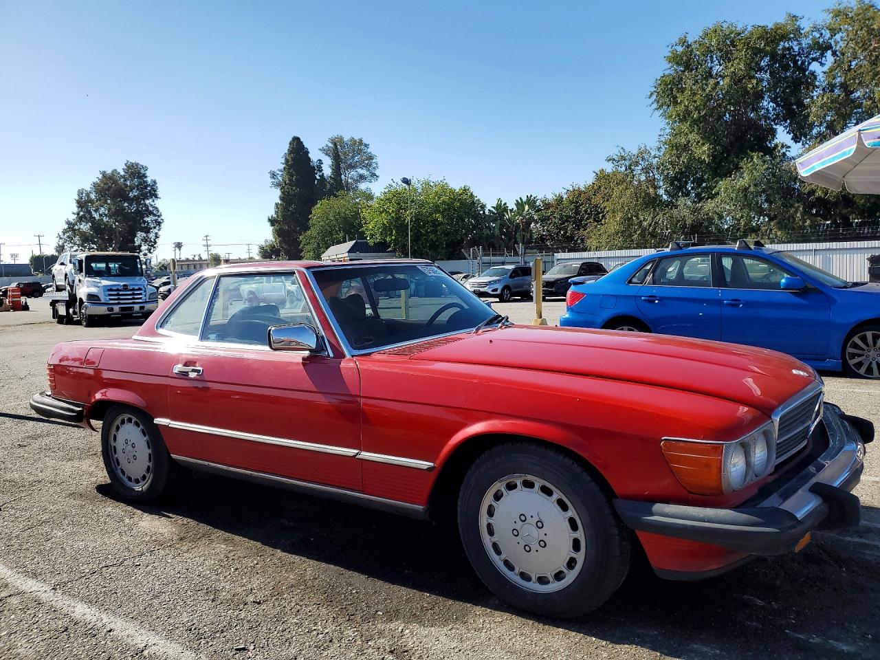 1987 Mercedes-benz 560 Sl Red vin: WDBBA48DXHA064281