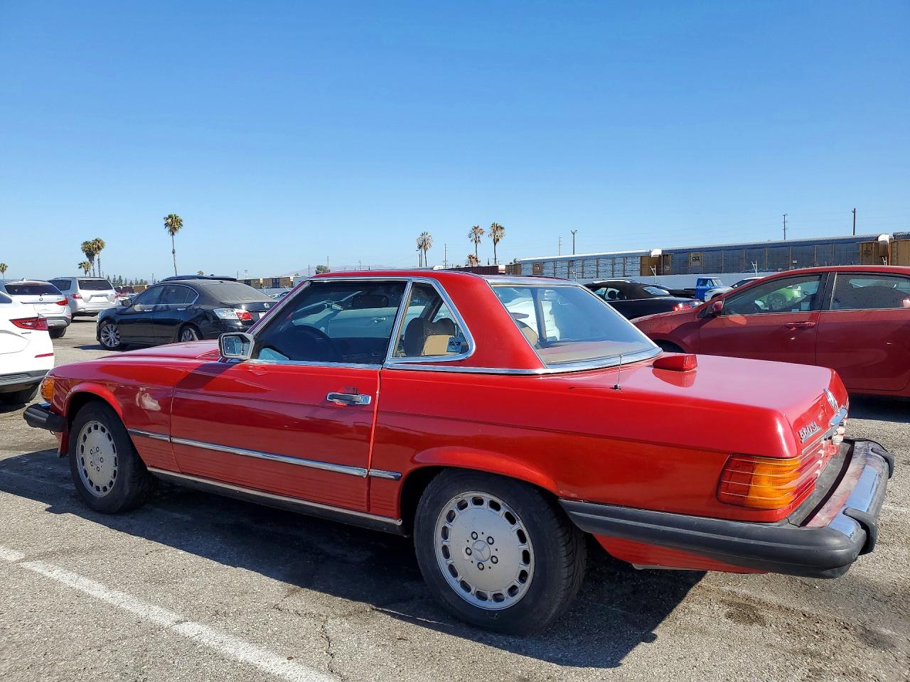 1987 Mercedes-benz 560 Sl Red vin: WDBBA48DXHA064281