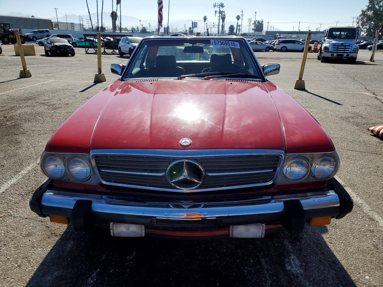 1987 Mercedes-benz 560 Sl Red vin: WDBBA48DXHA064281