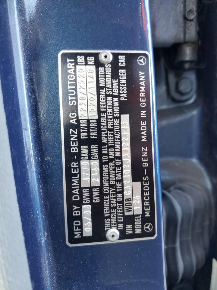 1988 Mercedes-benz 300 Se Синий vin: WDBCA24D2JA422445