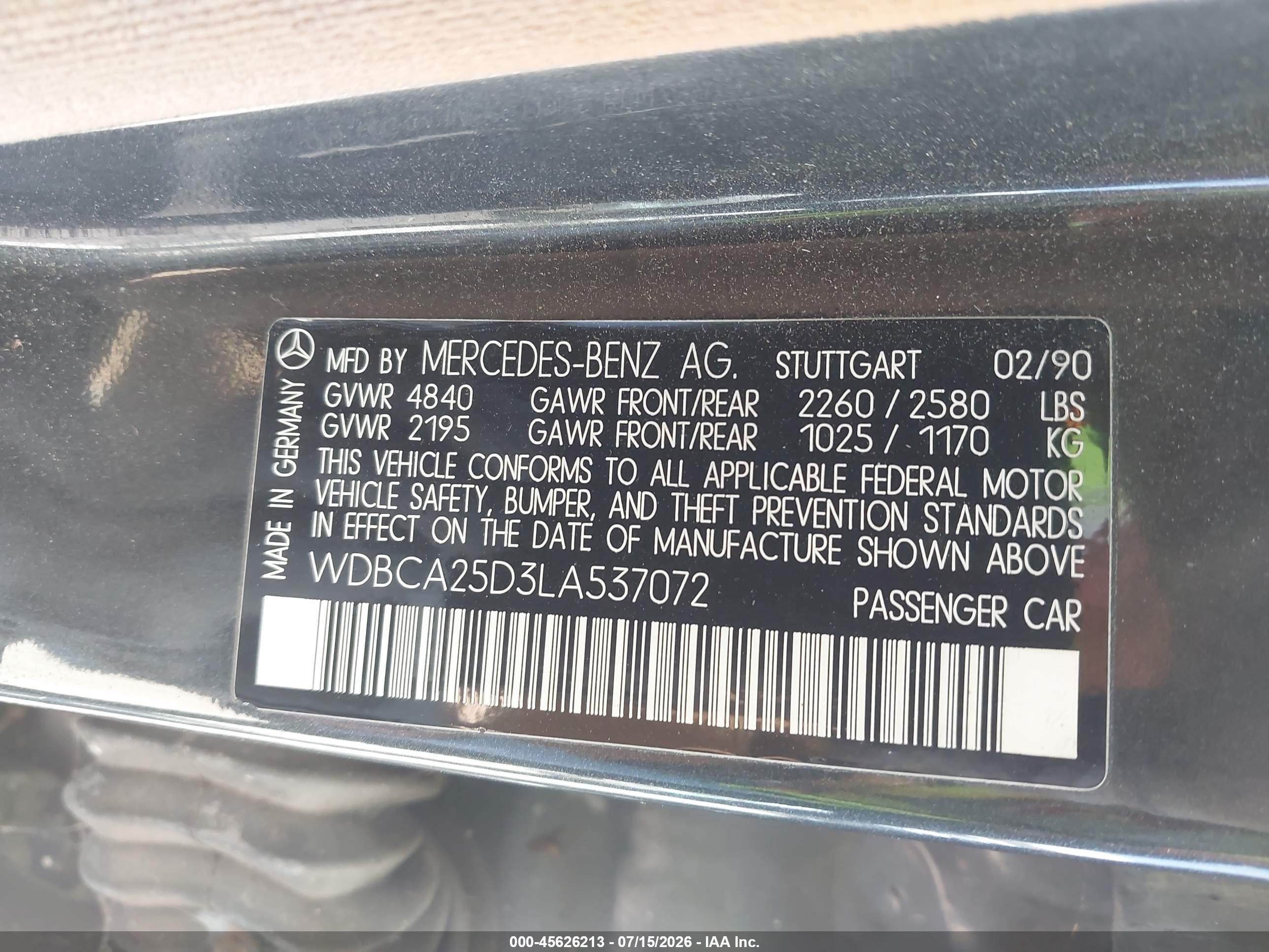 1990 Mercedes-benz 300 Sel Black vin: WDBCA25D3LA537072