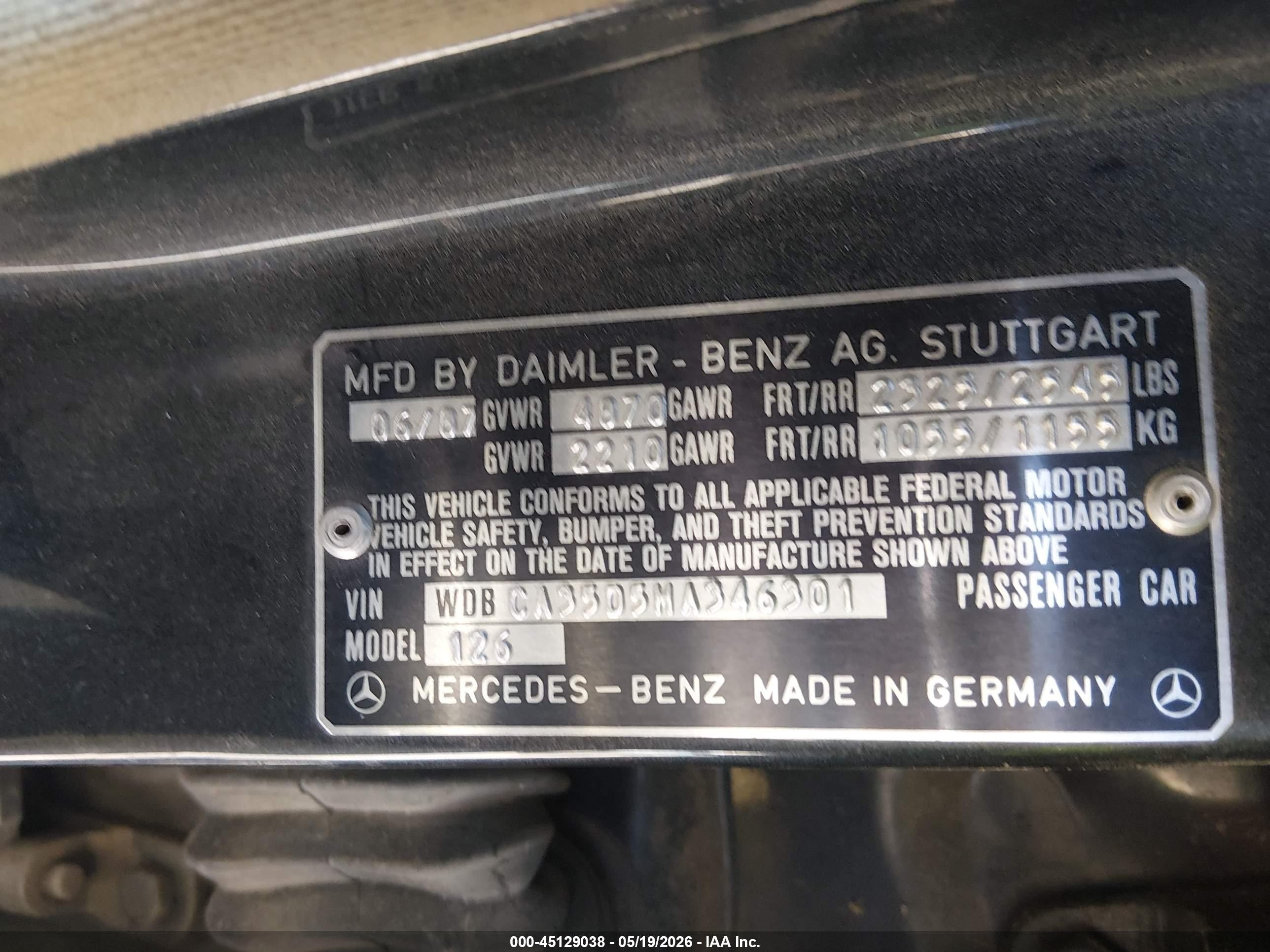 1987 Mercedes-benz 420 Sel Black vin: WDBCA35D5HA346301