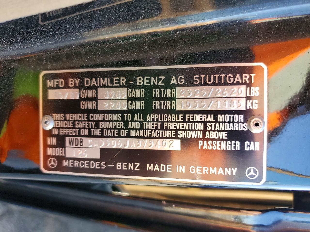 1988 Mercedes-benz 420 Sel Two Tone vin: WDBCA35D6JA373402