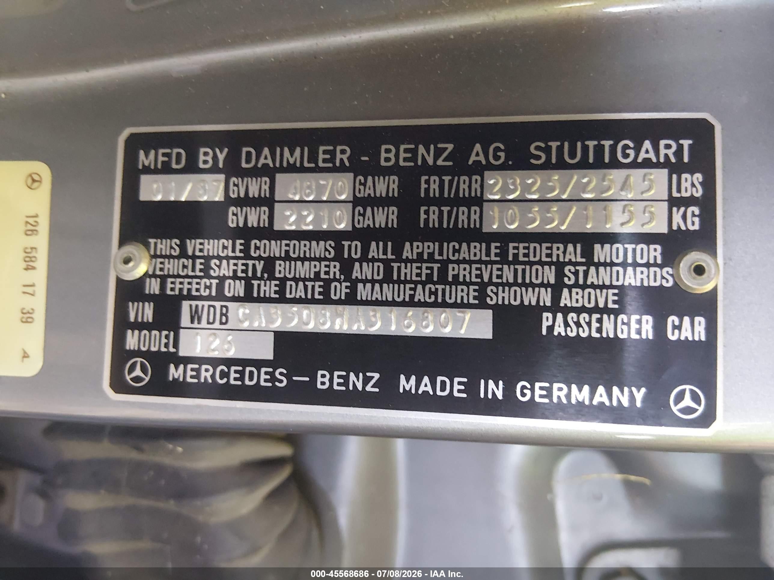 1987 Mercedes-benz 420 Sel Gray vin: WDBCA35D8HA316807