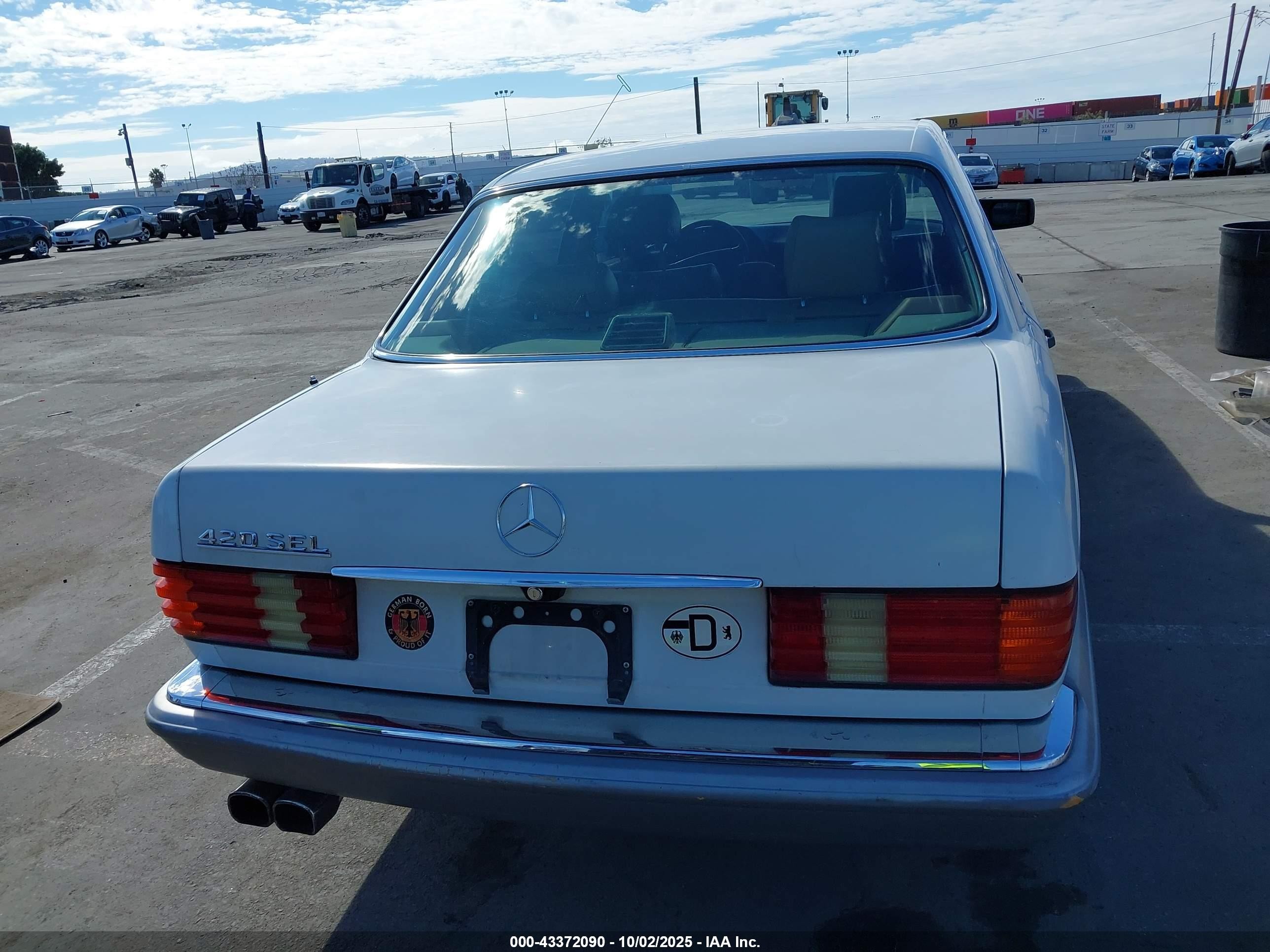 1988 Mercedes-benz 420 Sel White vin: WDBCA35DXJA422827