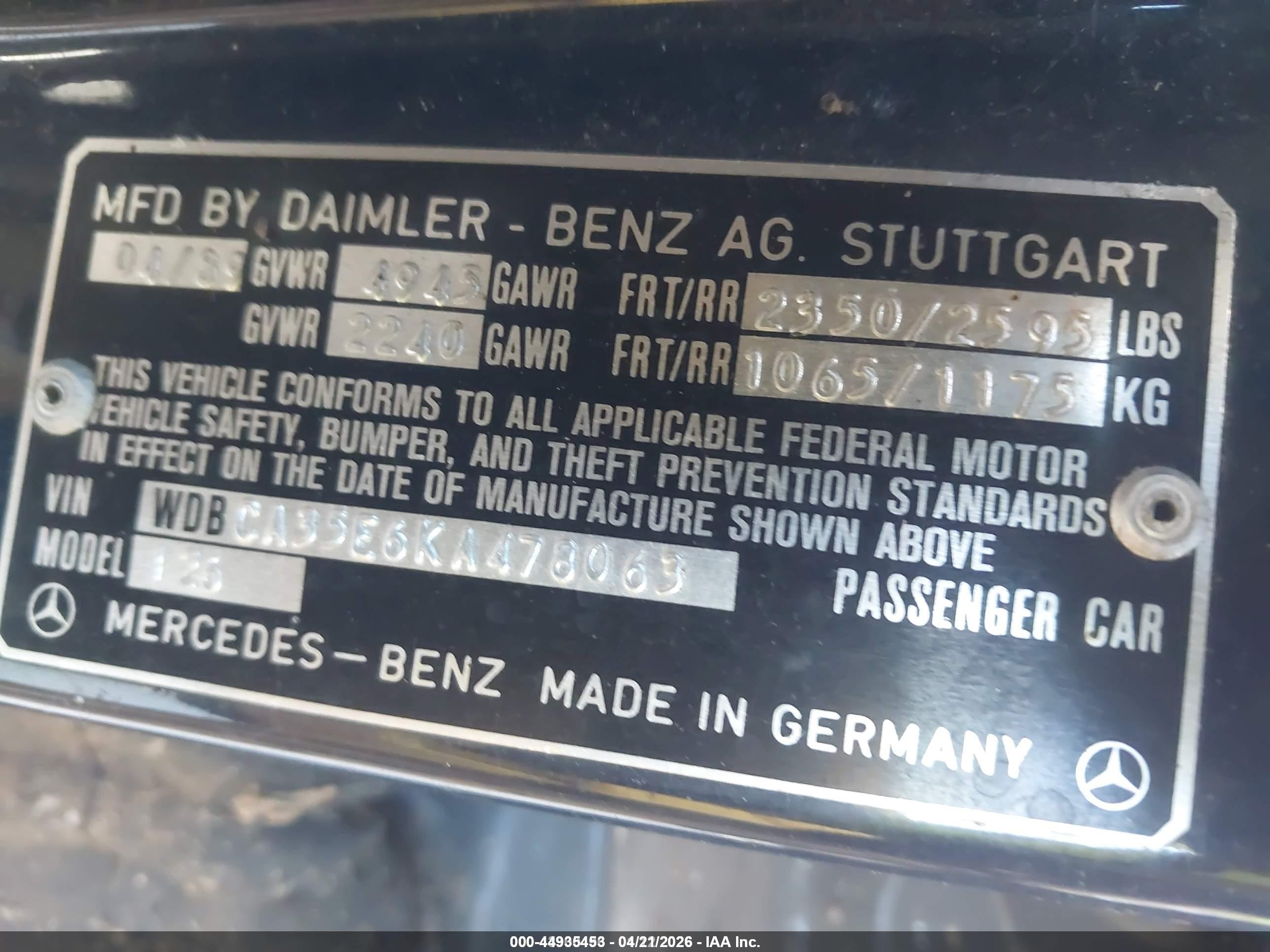1989 Mercedes-benz 420 Sel Синий vin: WDBCA35E6KA478063