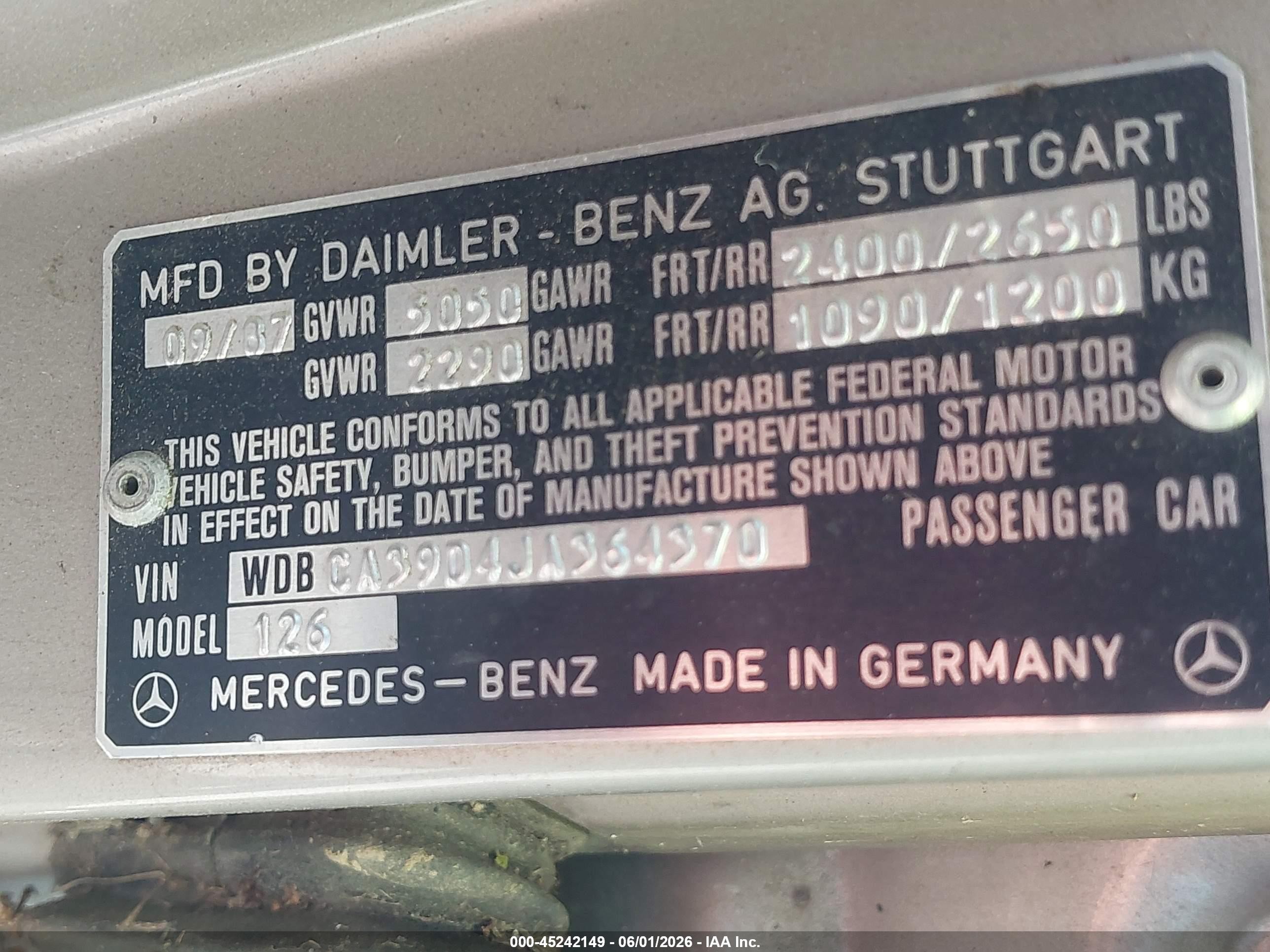 1988 Mercedes-benz 560 Sel Gold vin: WDBCA39D4JA364370