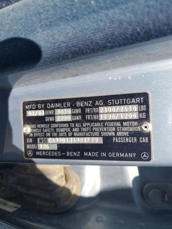 1988 Mercedes-benz 560 Sel Синий vin: WDBCA39D4JA394579