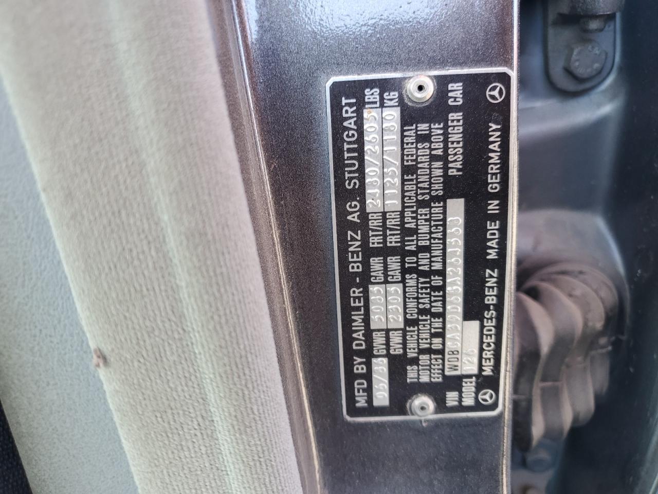 1986 Mercedes-benz 560 Sel Gray vin: WDBCA39D6GA264568