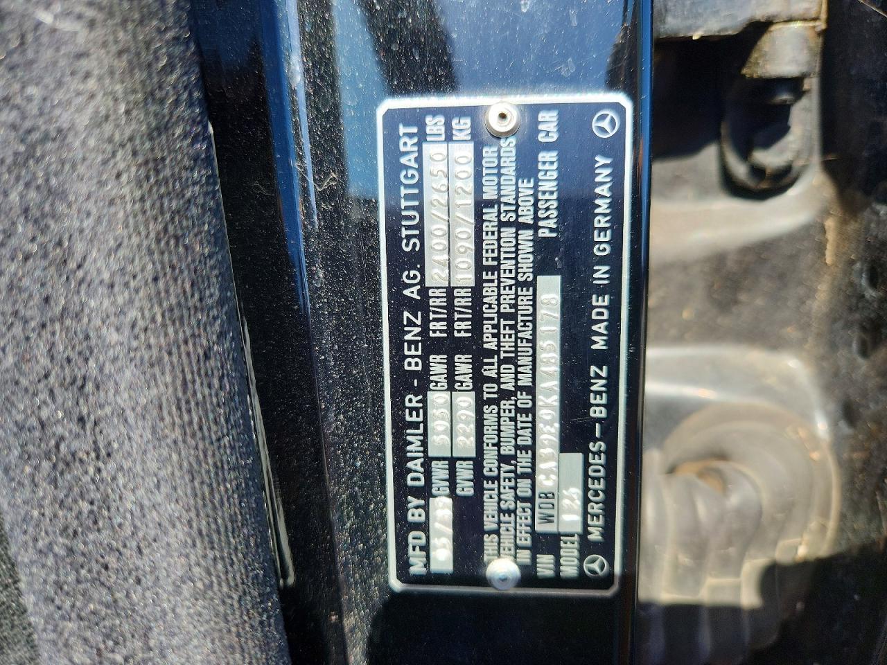 1989 Mercedes-benz 560 Sel Черный vin: WDBCA39E0KA485178