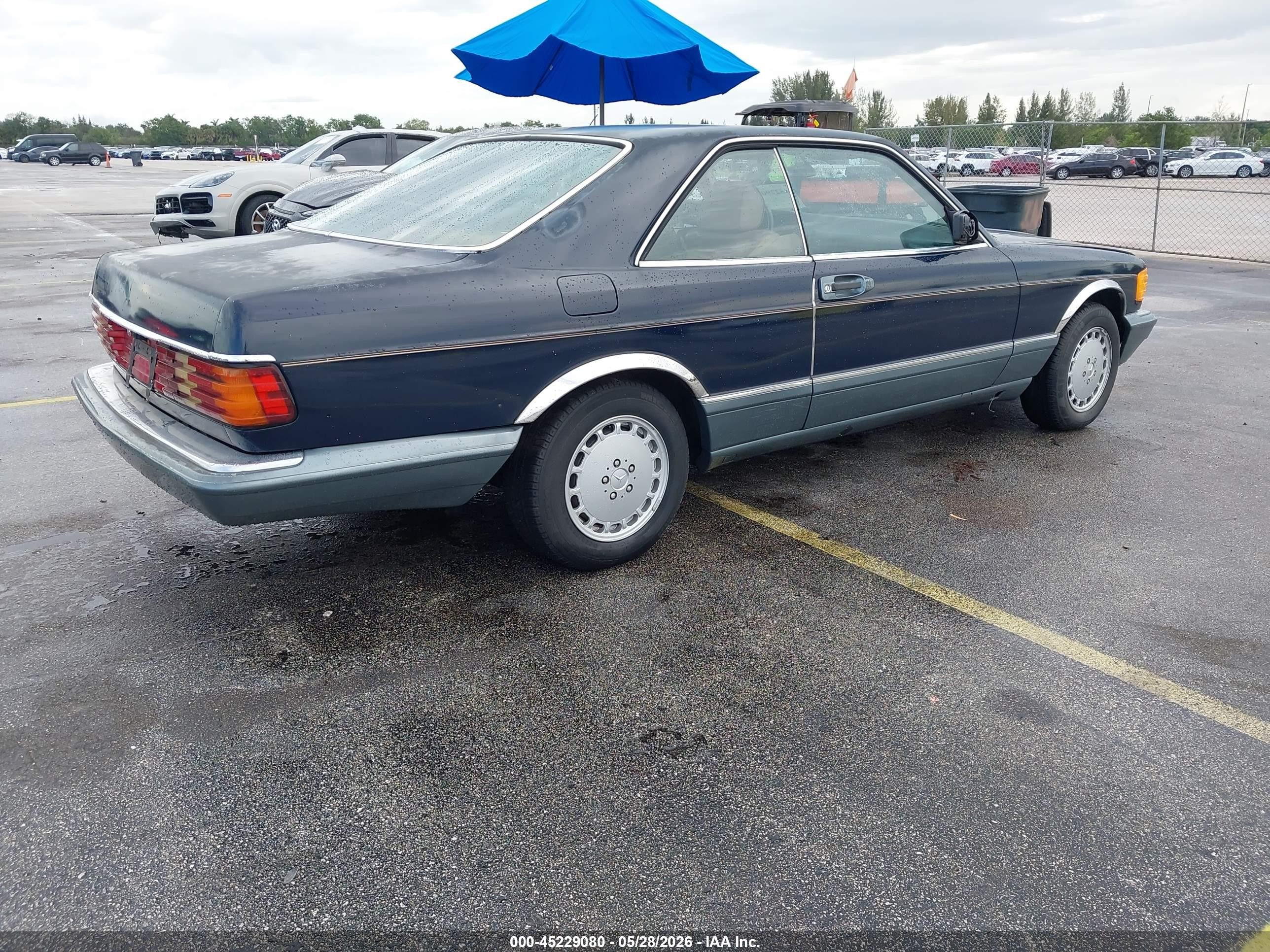 1986 Mercedes-benz 560 Sec Blue vin: WDBCA45D4GA232830
