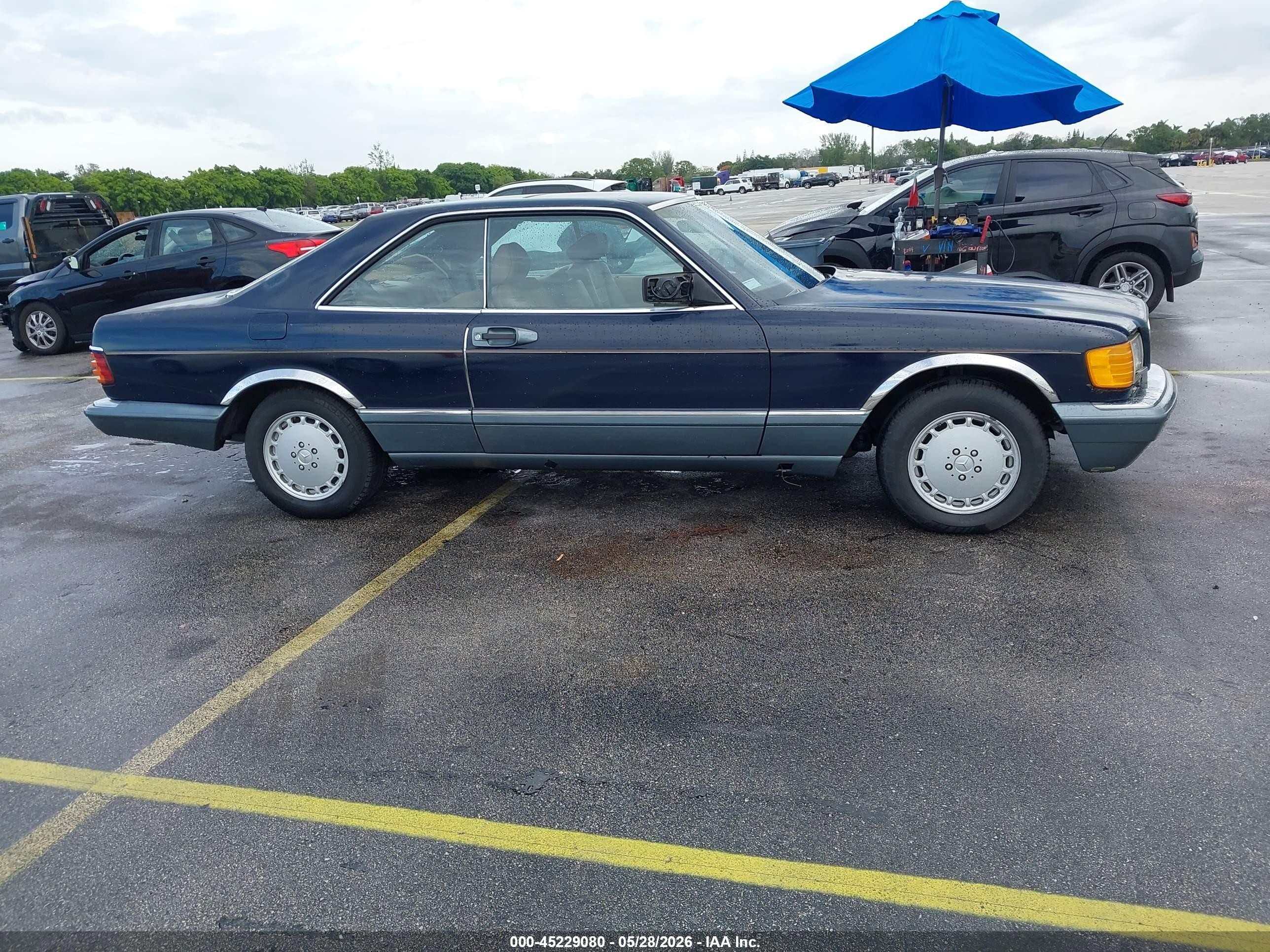1986 Mercedes-benz 560 Sec Blue vin: WDBCA45D4GA232830