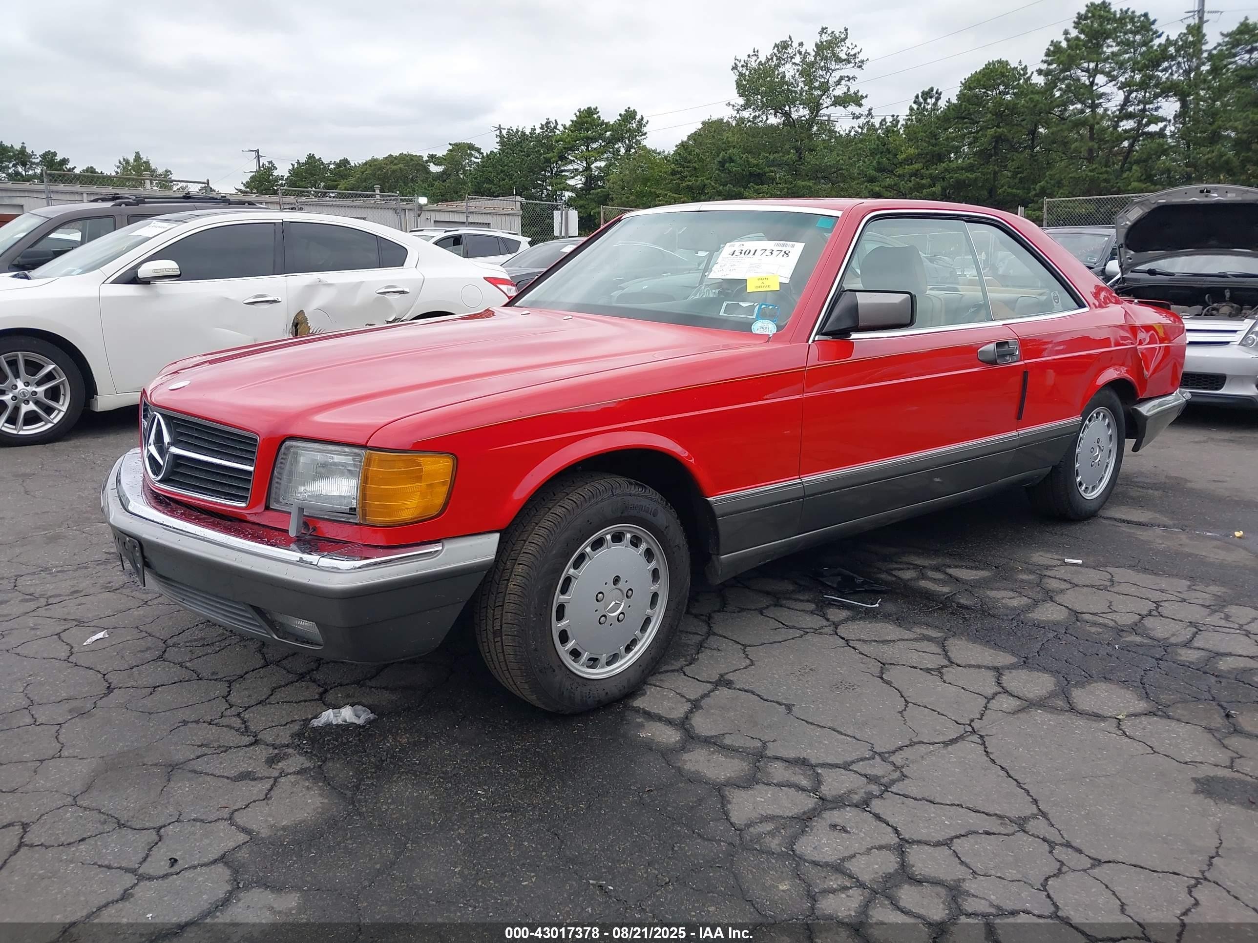 1988 Mercedes-benz 560 Sec Red vin: WDBCA45D8JA368854