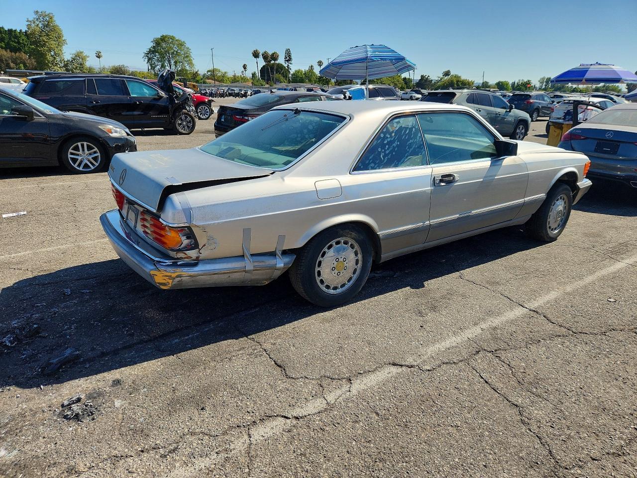 1990 Mercedes-benz 560 Sec Silver vin: WDBCA45E2LA536449