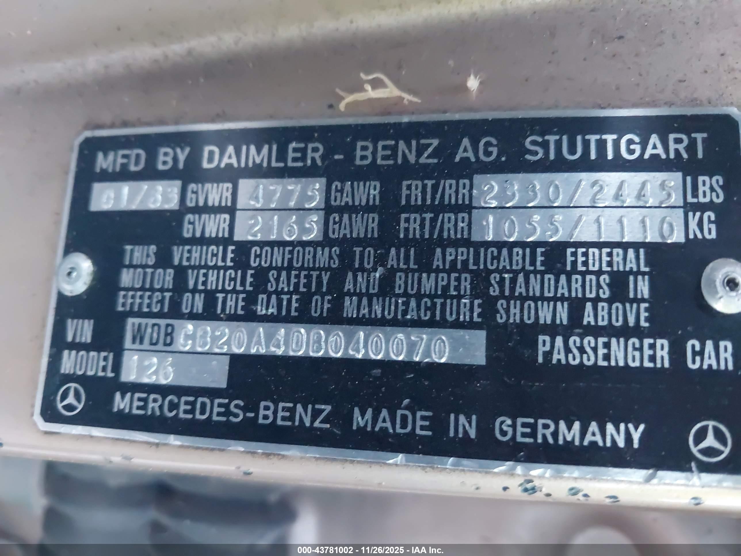 1983 Mercedes-benz 300 Sd Золотой vin: WDBCB20A4DB040070
