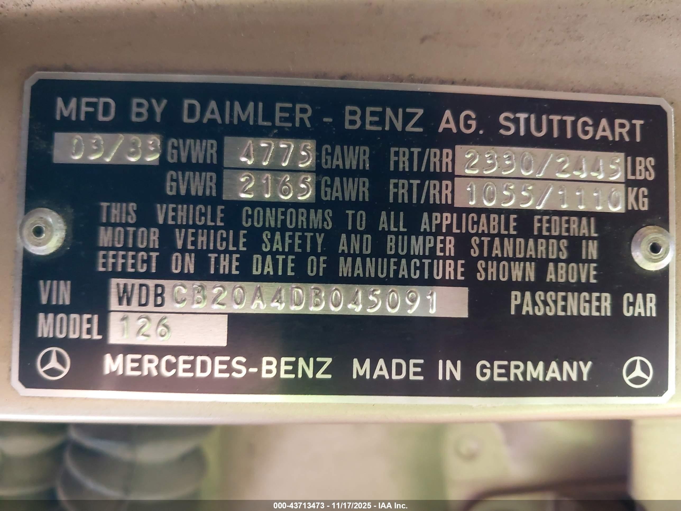 1983 Mercedes-benz 300 Sd Brown vin: WDBCB20A4DB045091