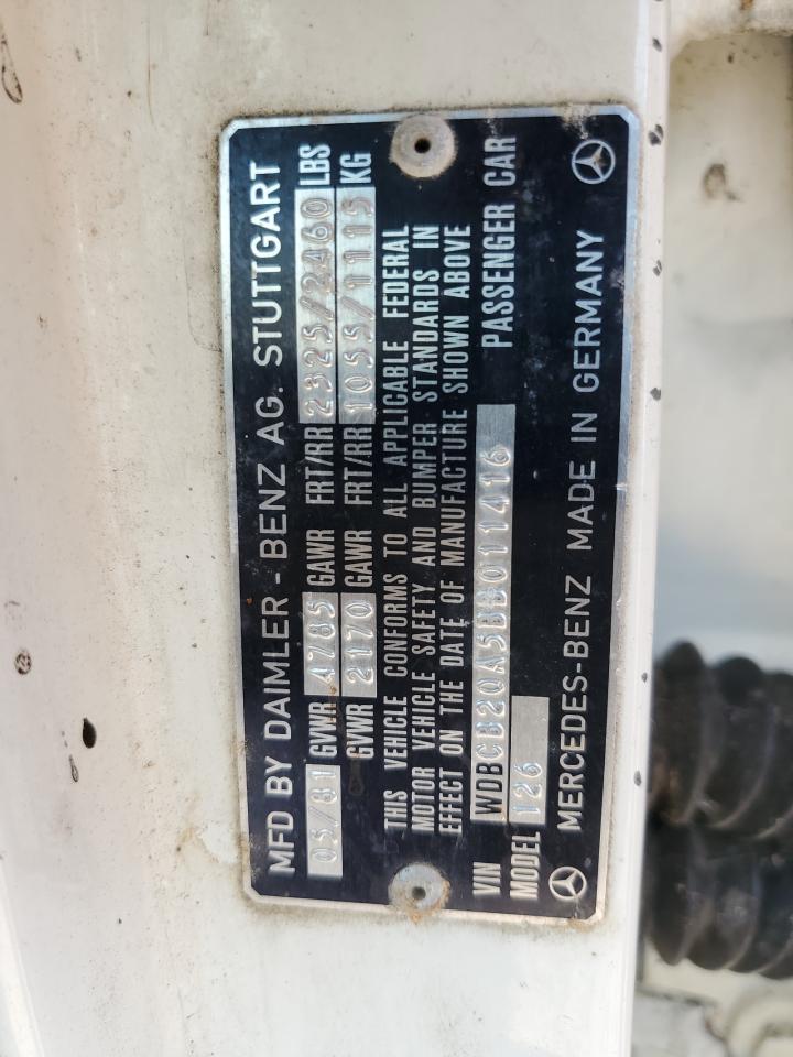 1981 Mercedes-benz 300 Sd White vin: WDBCB20A5BB011416