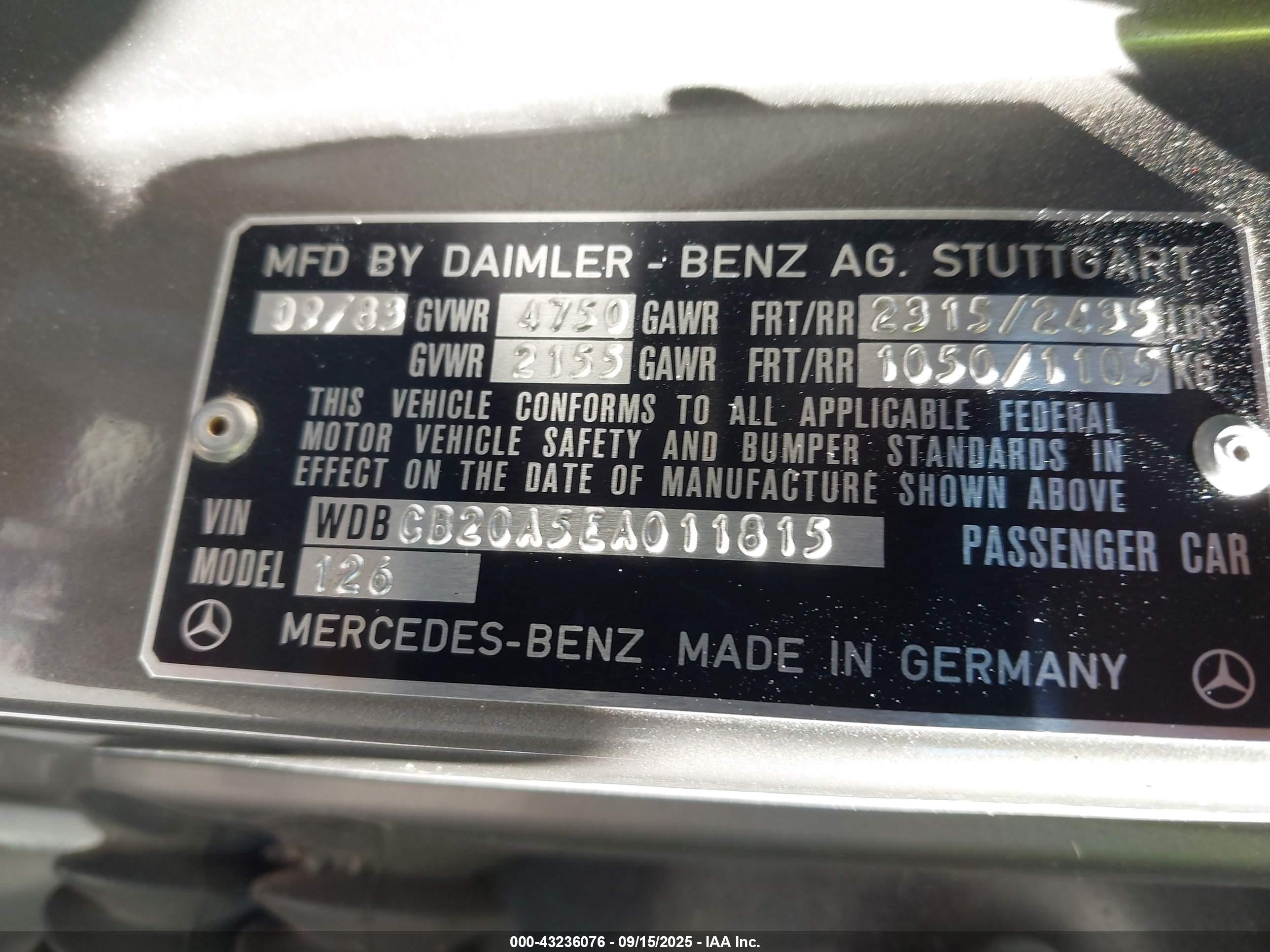1984 Mercedes-benz 300 Sd Серебряный vin: WDBCB20A5EA011815