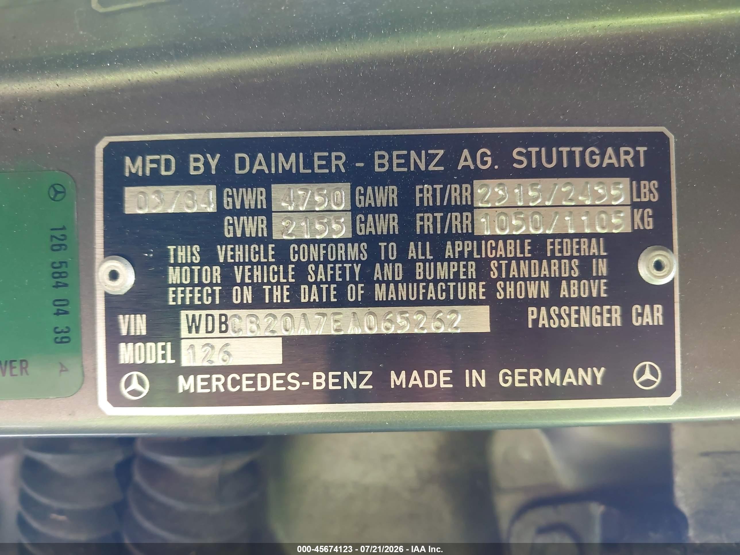 1984 Mercedes-benz 300 Sd Gray vin: WDBCB20A7EA065262