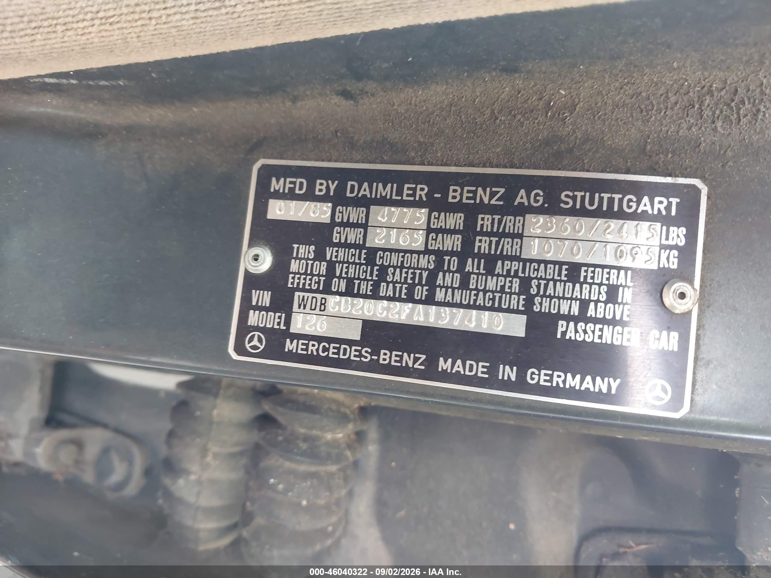 1985 Mercedes-benz 300 Sd Black vin: WDBCB20C2FA137410