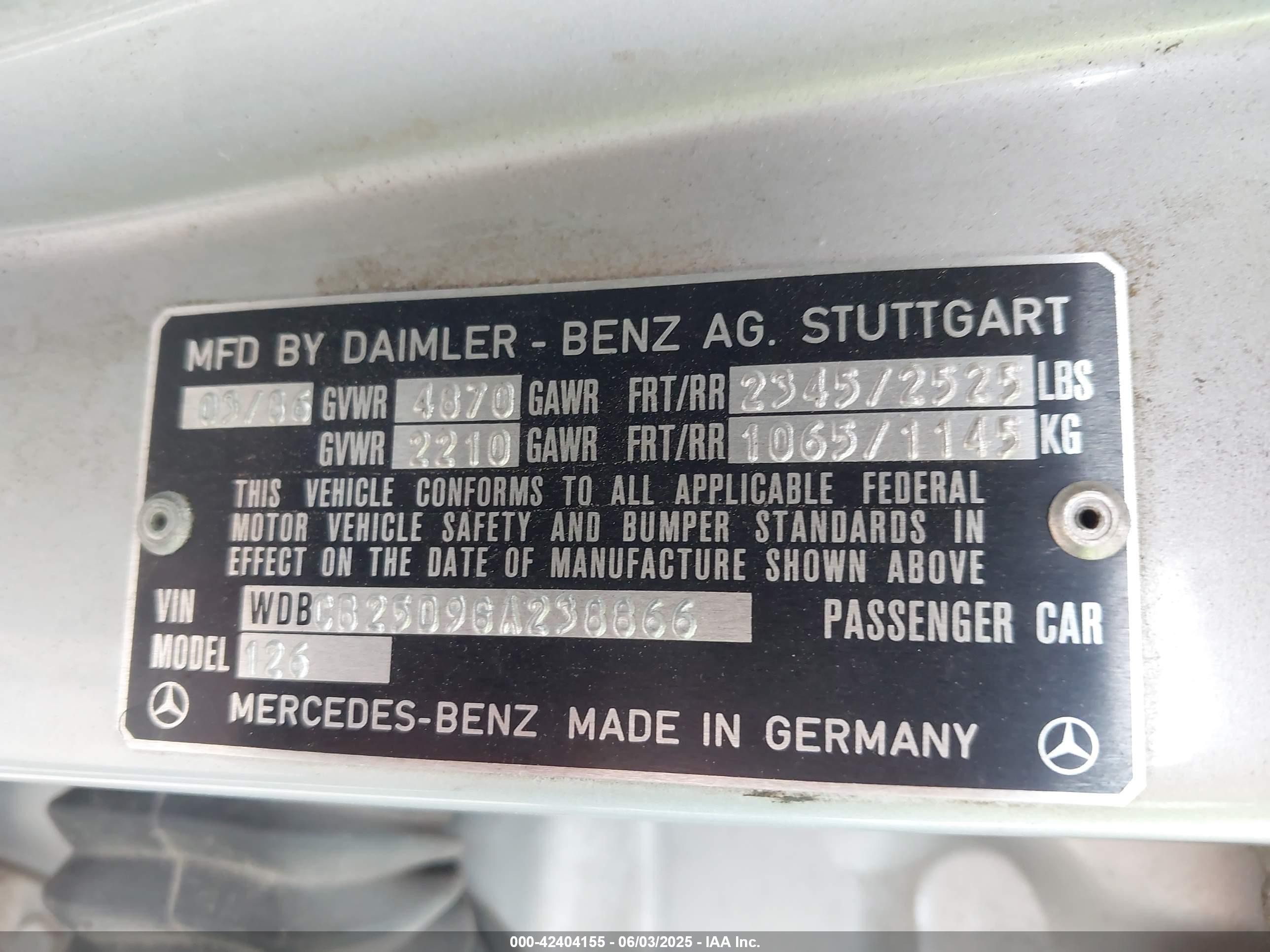 1986 Mercedes-benz 300 Sdl Silver vin: WDBCB25D9GA238866